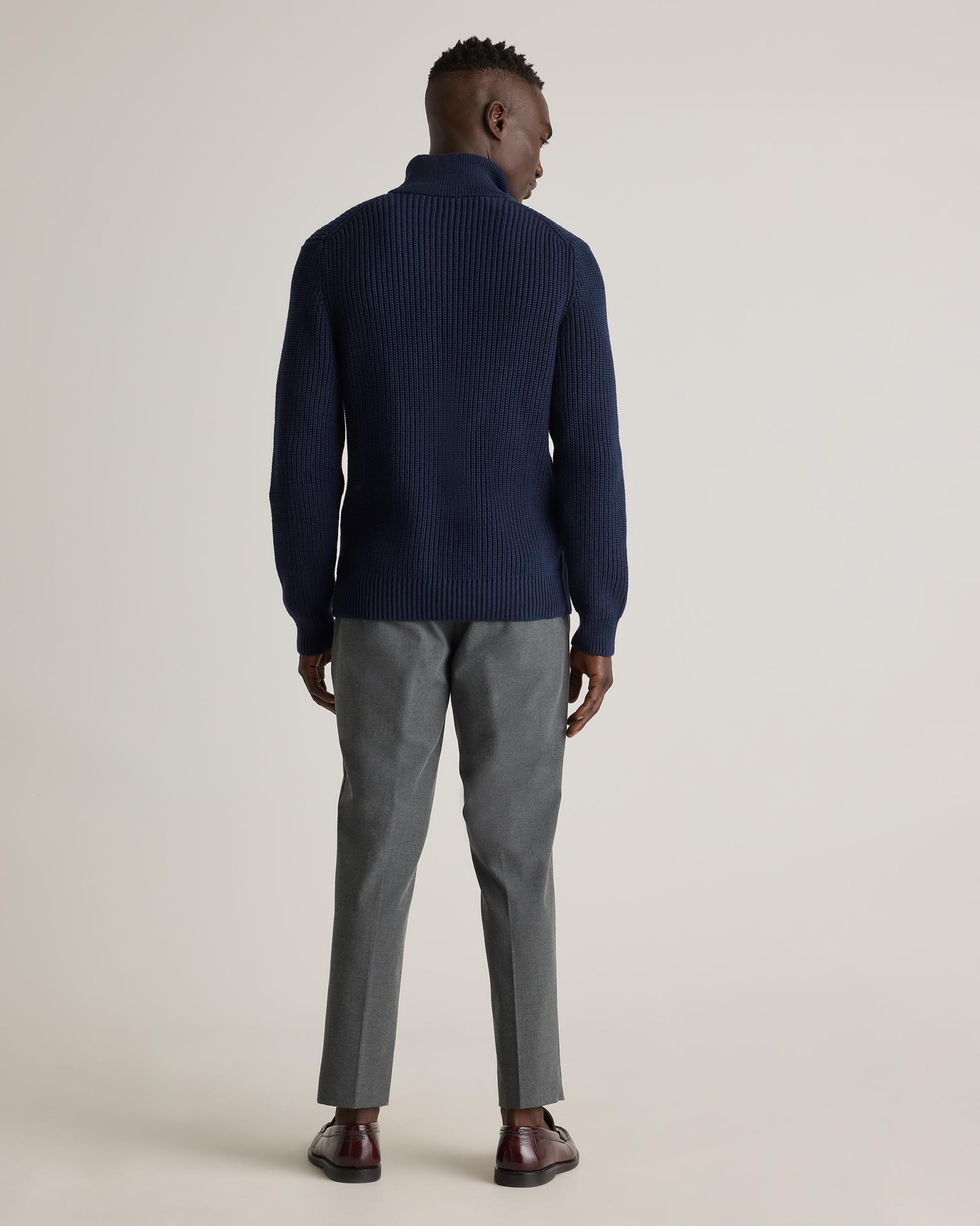 Quince | Men's Fisherman Quarter-Zip Sweater Size XL, Organic Cotton Product Image