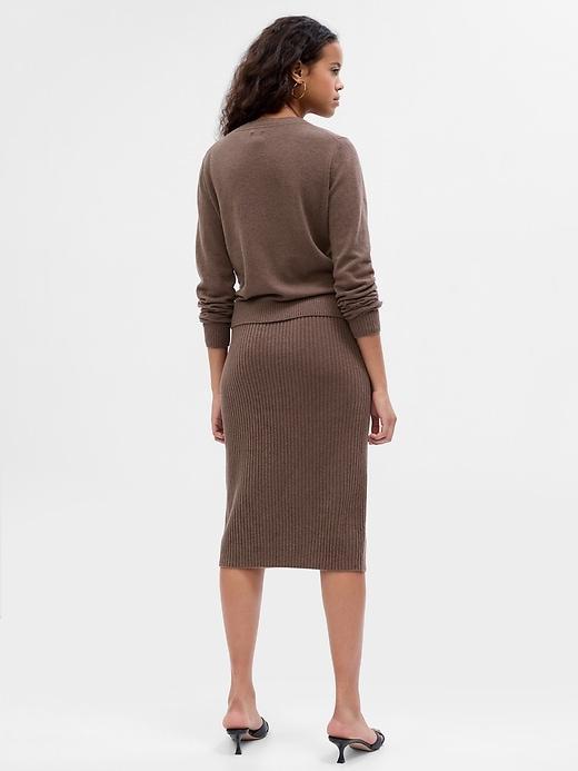 CashSoft Rib Midi Sweater Skirt Product Image