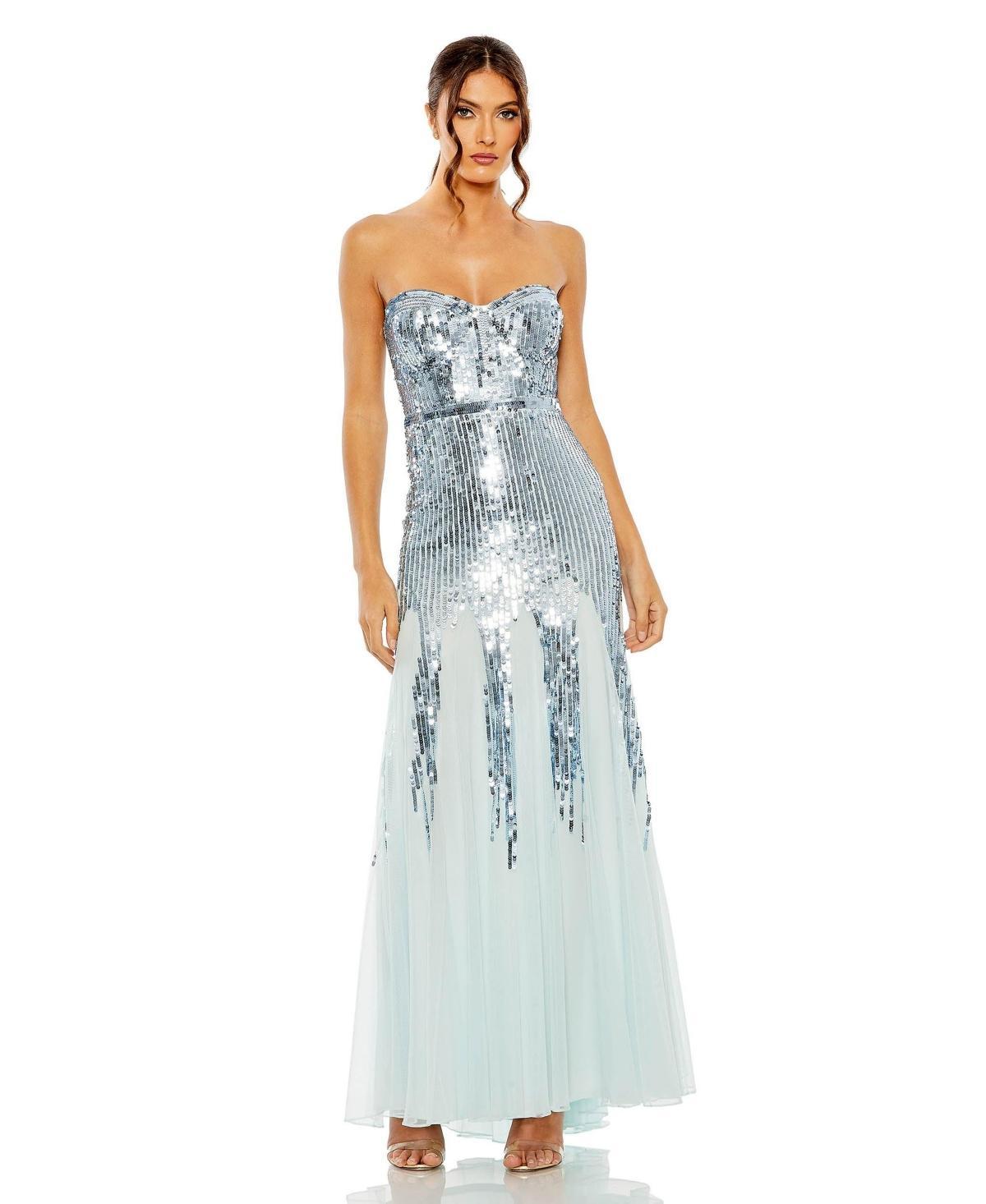 Womens Prom Sequined Strapless Gown Product Image