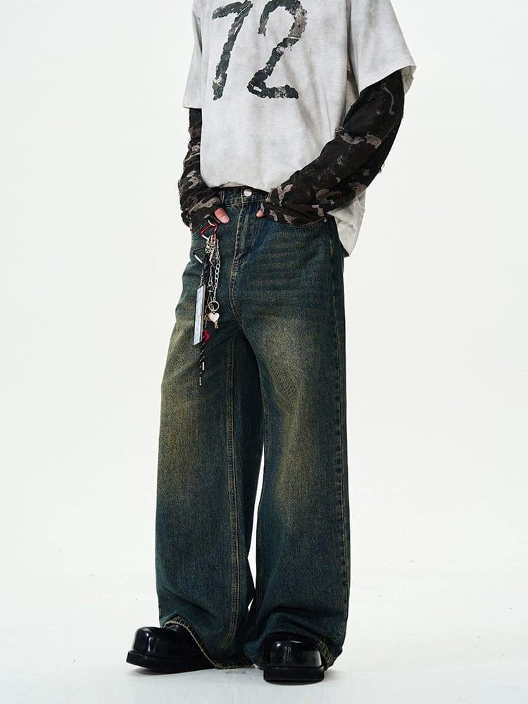 RT No. 12063 RETRO BLUE DENIM STRAIGHT JEANS Product Image