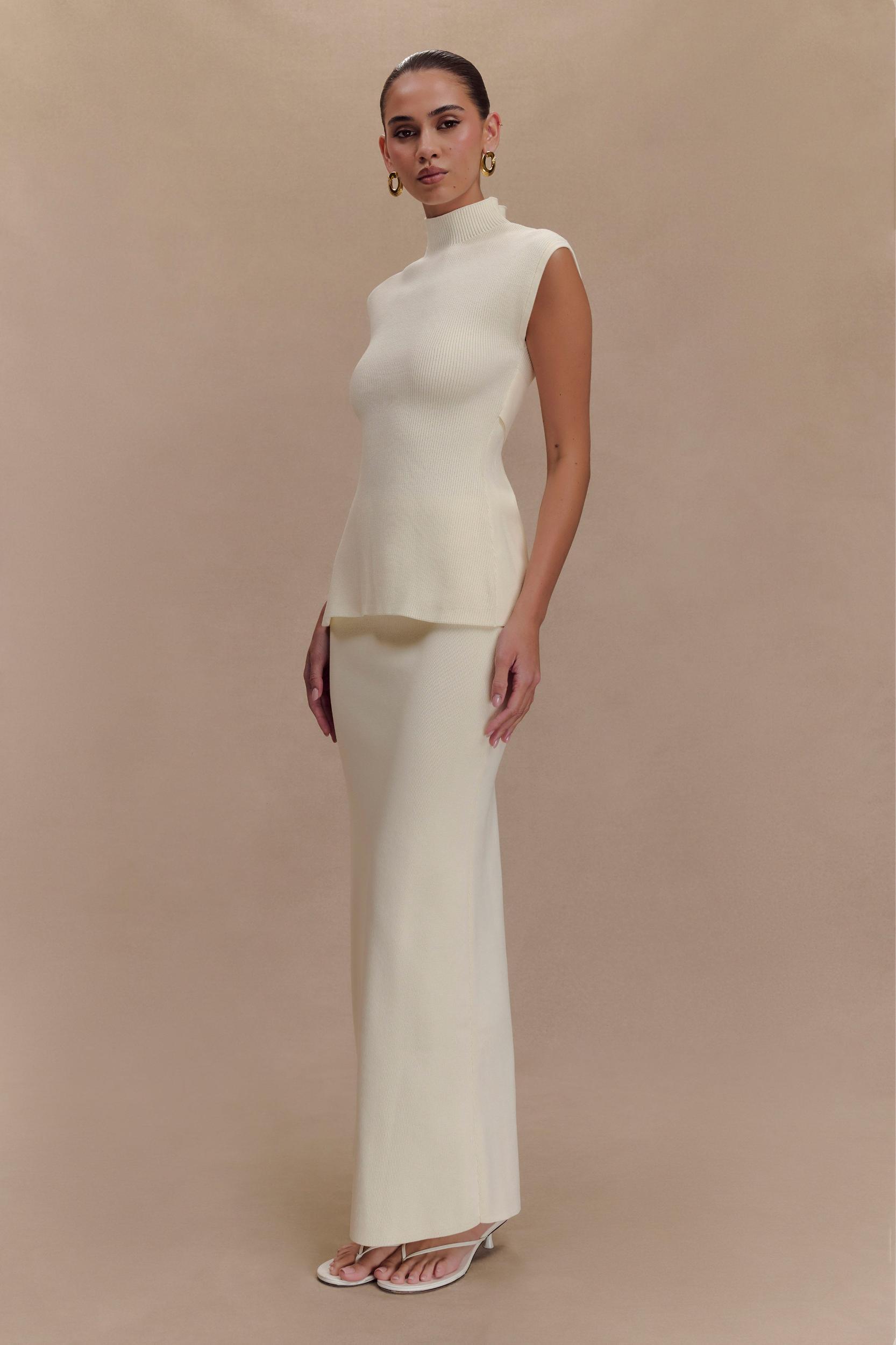 Maxine Knit Maxi Skirt - Ivory Product Image