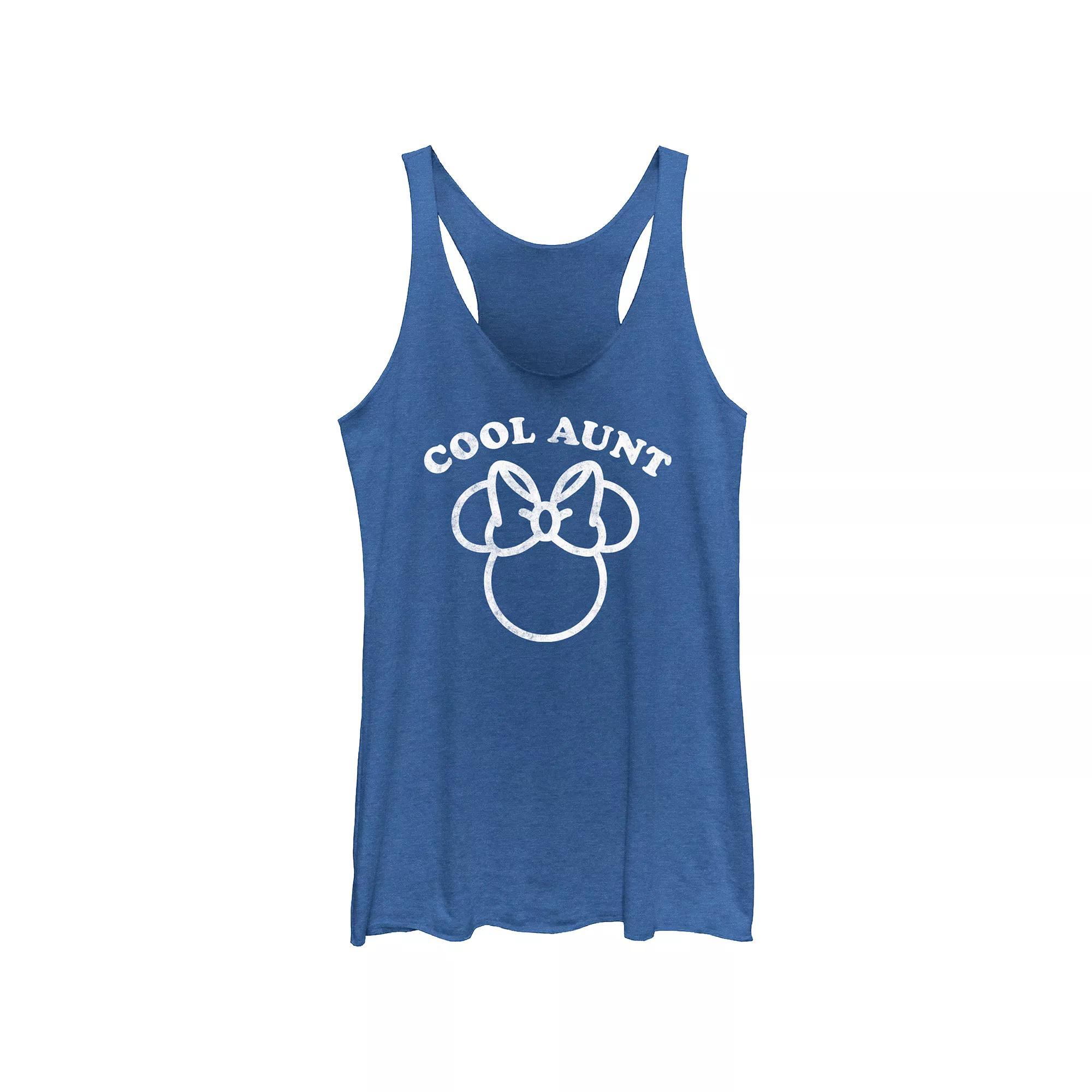 Disneys Minnie Mouse Cool Aunt Womens Racerback Tank Top Royal Grey Product Image