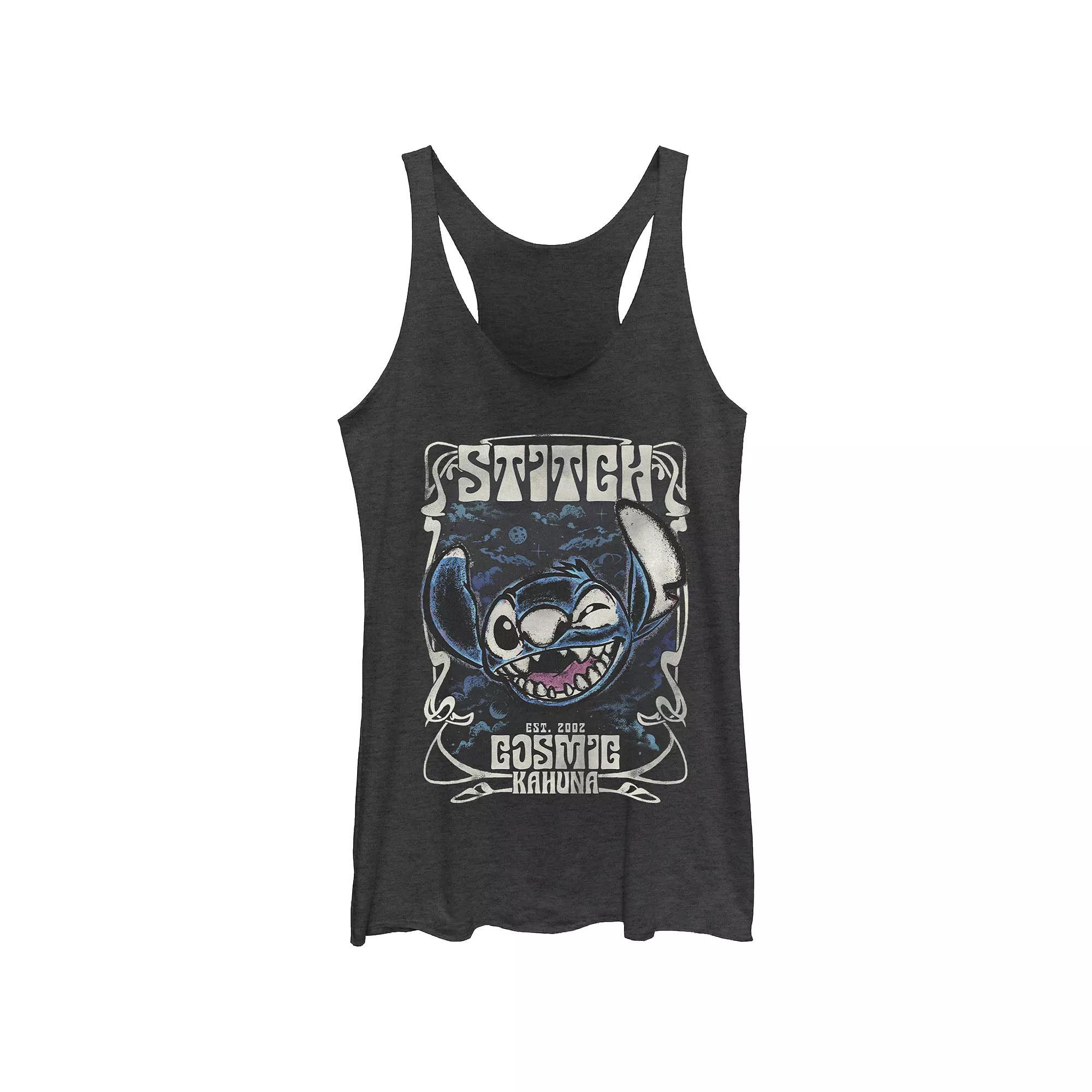 Disney's Lilo & Stitch Est. 2002 Cosmic Kahuna Juniors' Tri-Blend Racerback Tank Top, Girl's, Size: XS, Black Grey Product Image
