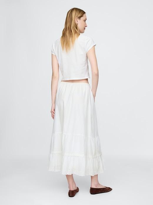 Easy Tiered Eyelet Maxi Skirt Product Image
