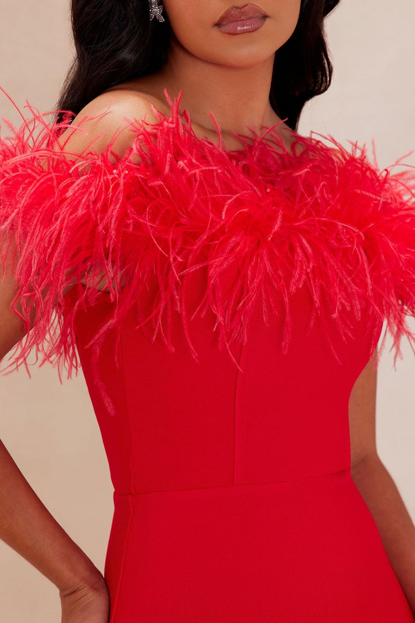 Rosalia Bandage Midi Dress - Red Product Image