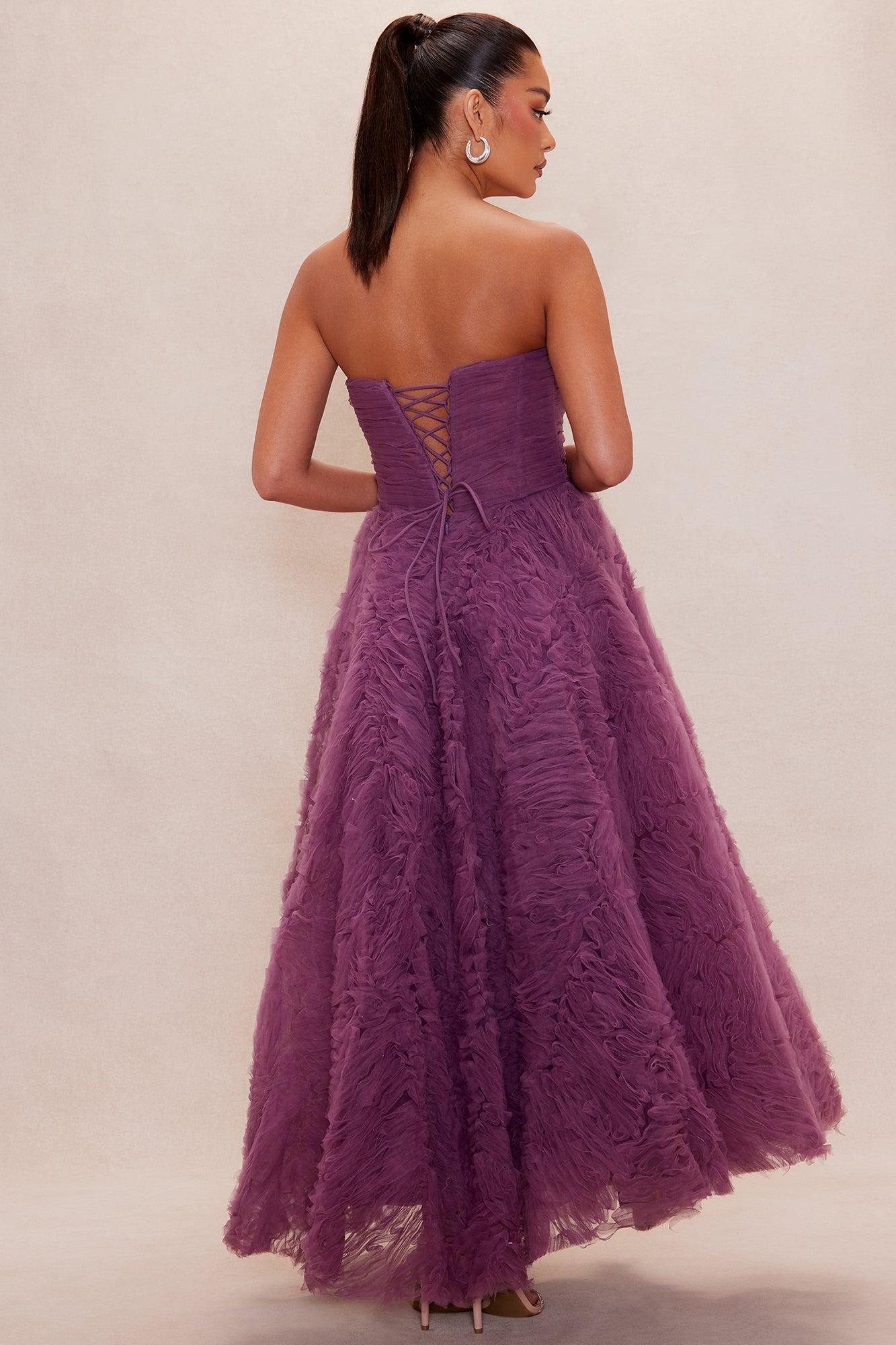 Charlie Strapless Tulle Gown - Purple Product Image