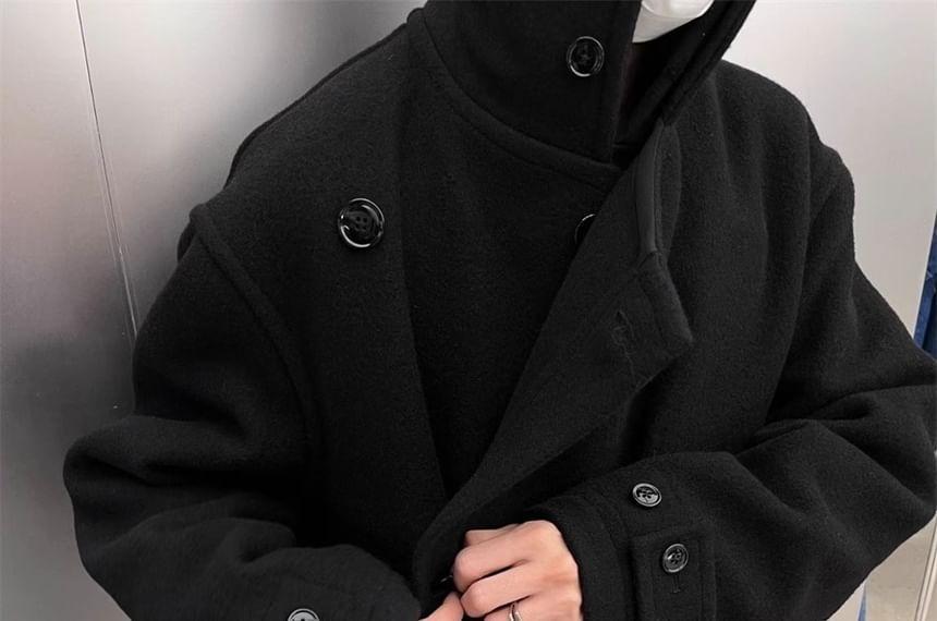 Button-Up Plain Long Coat Product Image