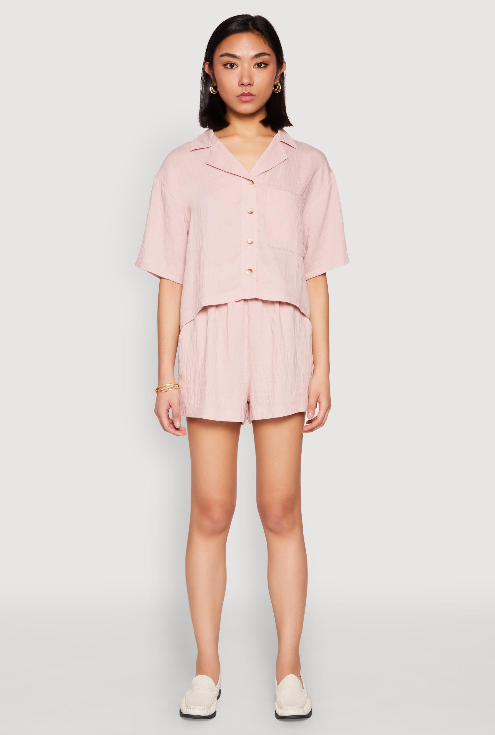 Womens Linen High Waist Pocket Shorts Product Image