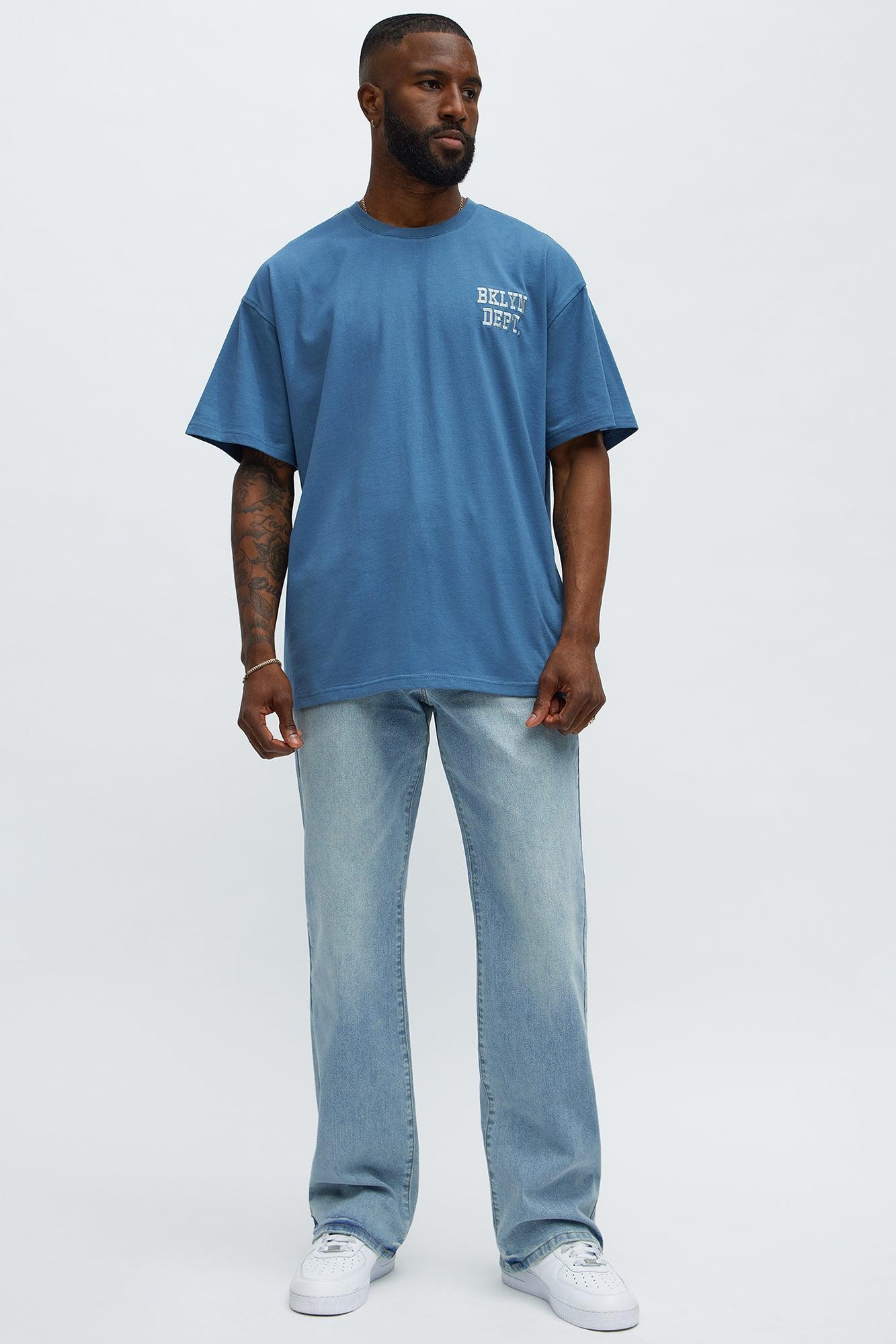 Stacked Slim Flare Lowkey I'm Vibing Jeans - Light Blue Wash Product Image