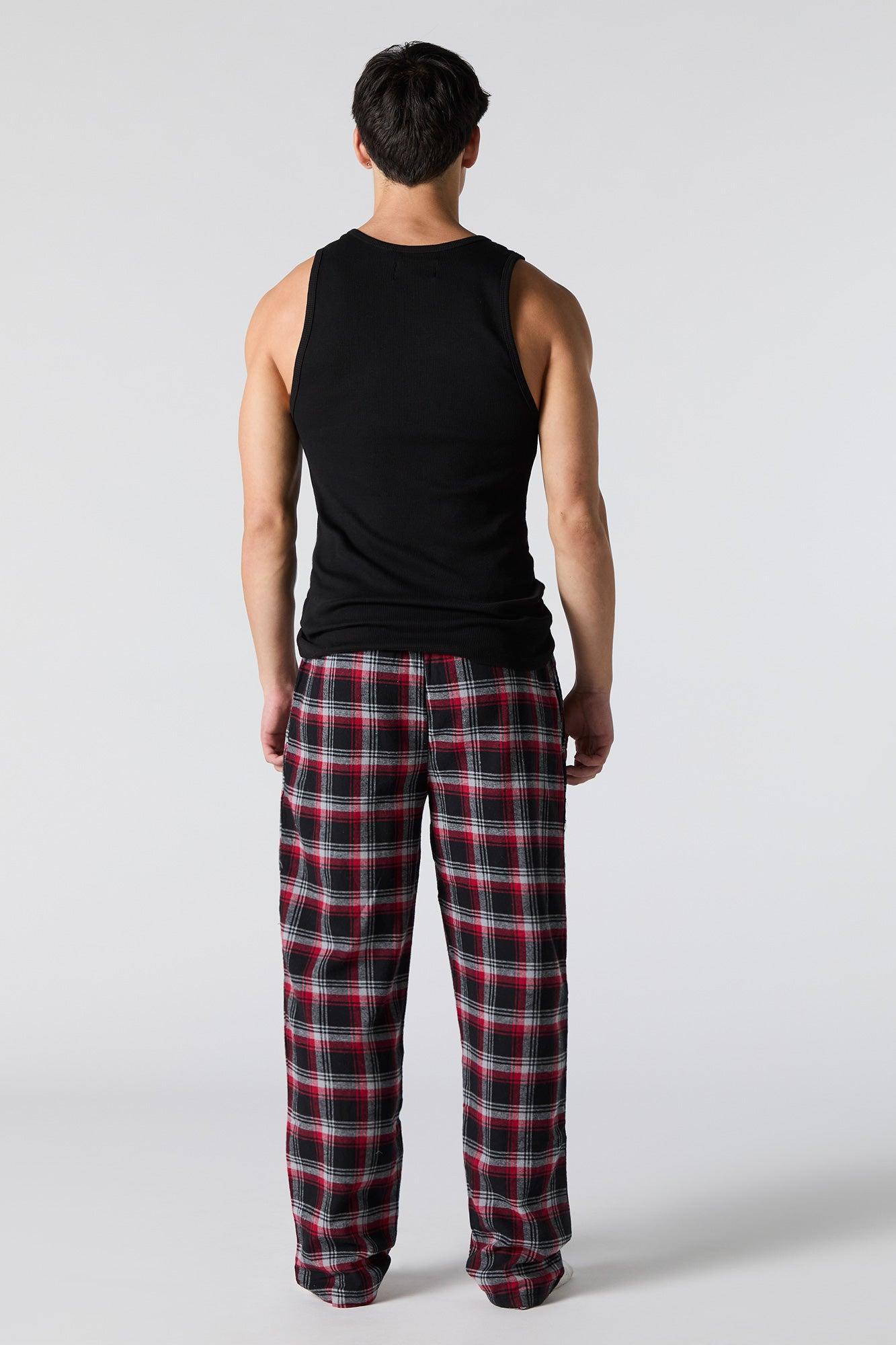 Plaid Flannel Pajama Bottom Male Product Image