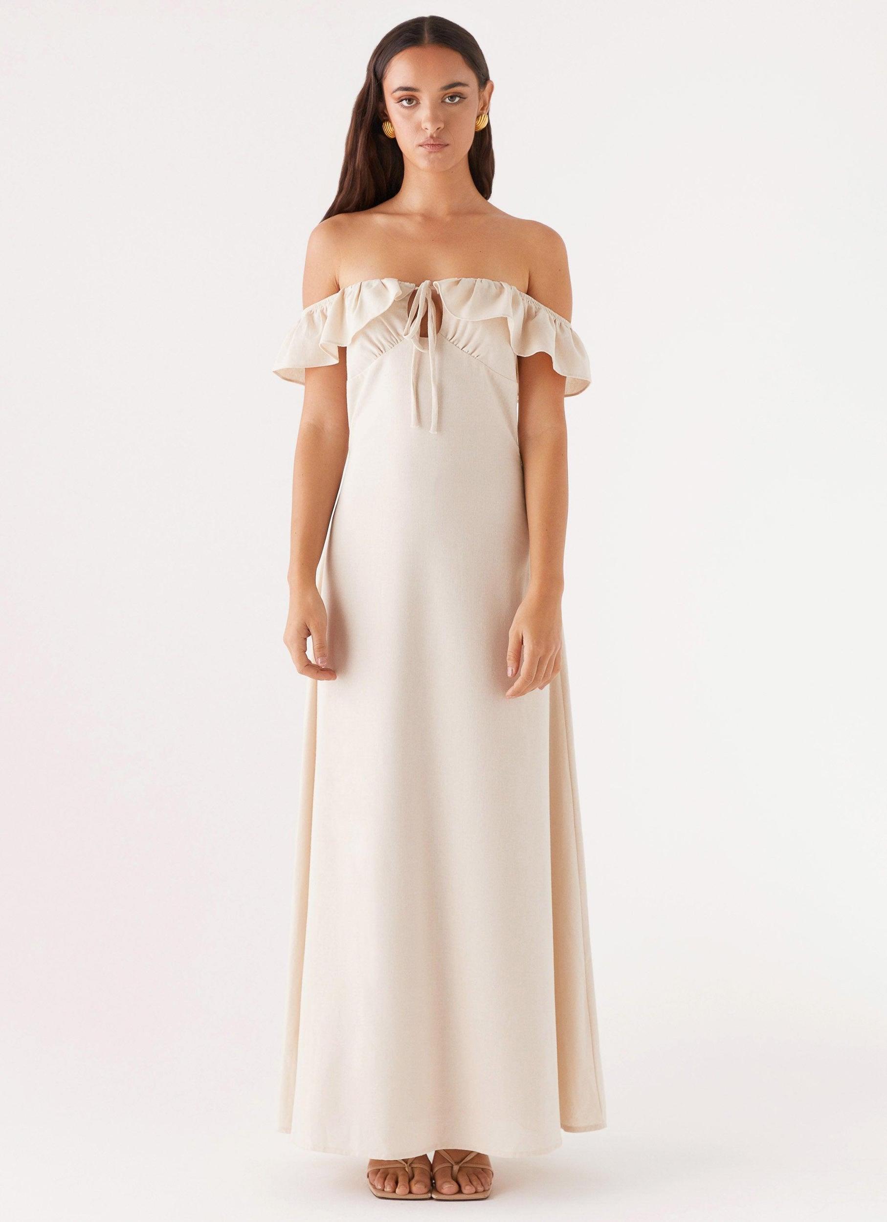 Amarosa Linen Maxi Dress - Natural Product Image