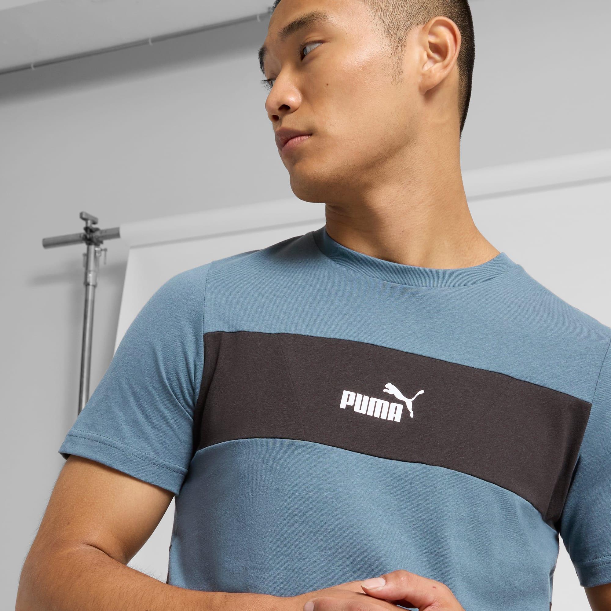 PUMA Power Men's Colorblock T-Shirt in Grey Skies Product Image