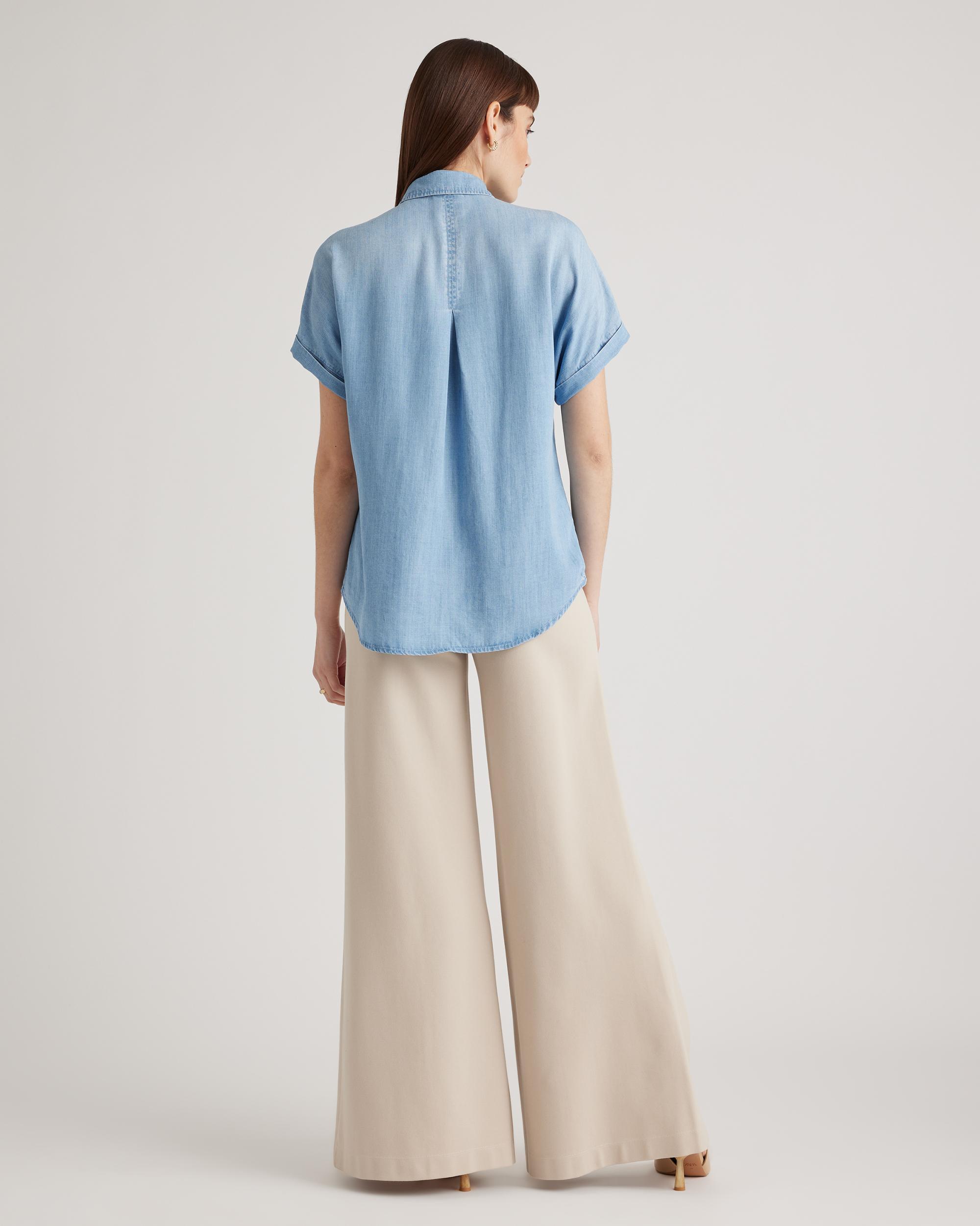 Quince | Women's Chambray Tencel Short Sleeve Shirt Product Image