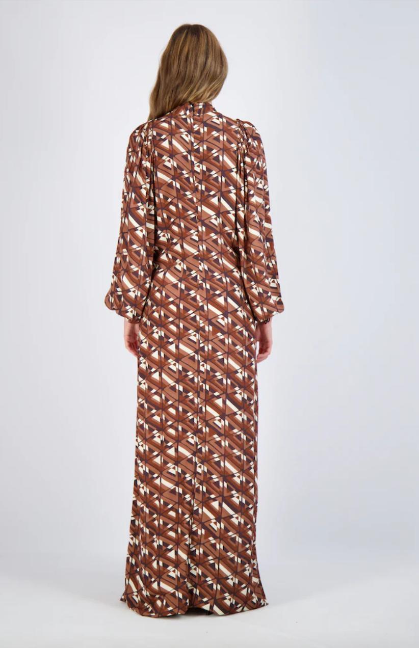 Pashmina Toggle Hex Print Maxi Dress Product Image