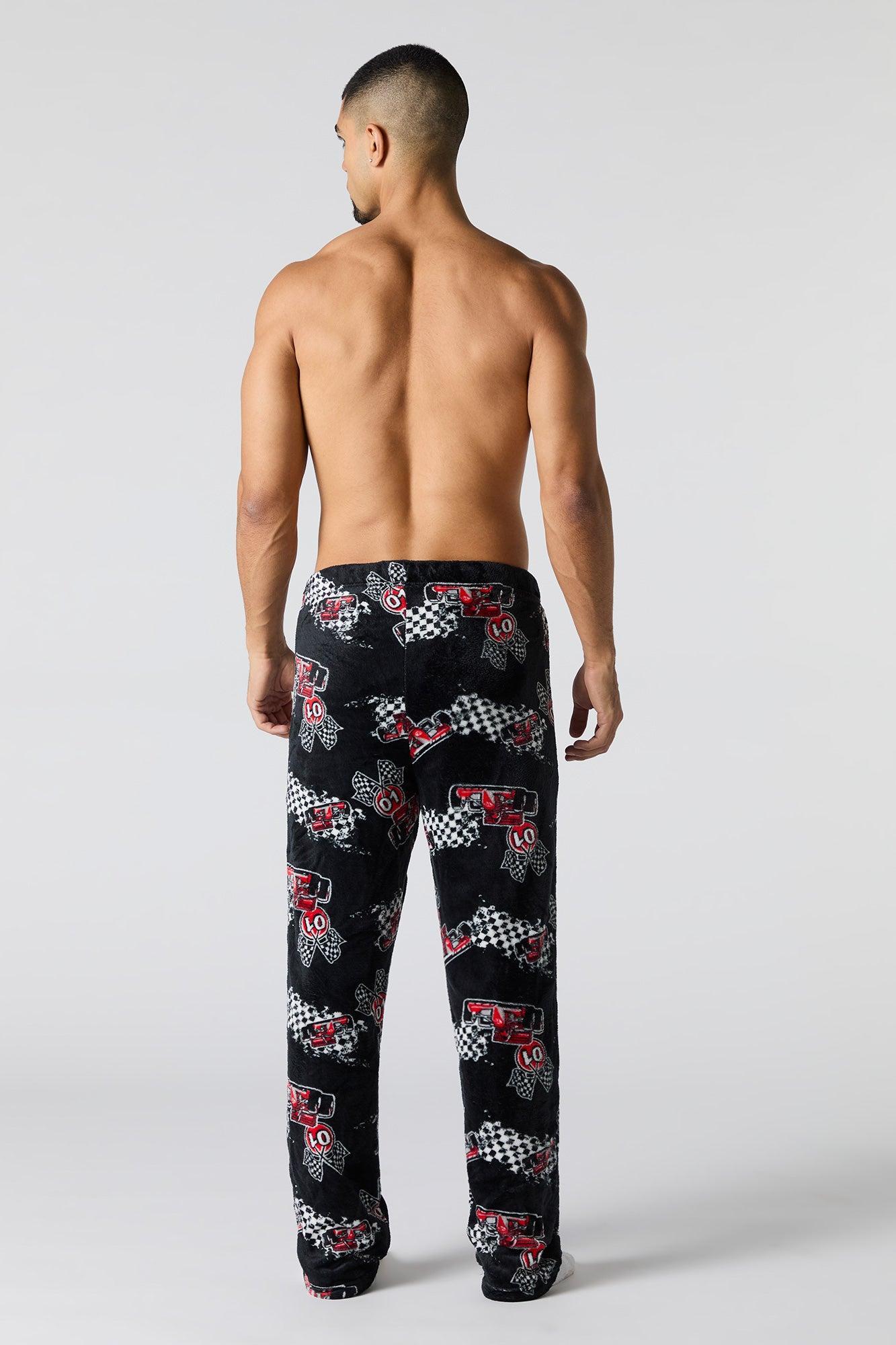 Printed Plush Pajama Pant Male Product Image