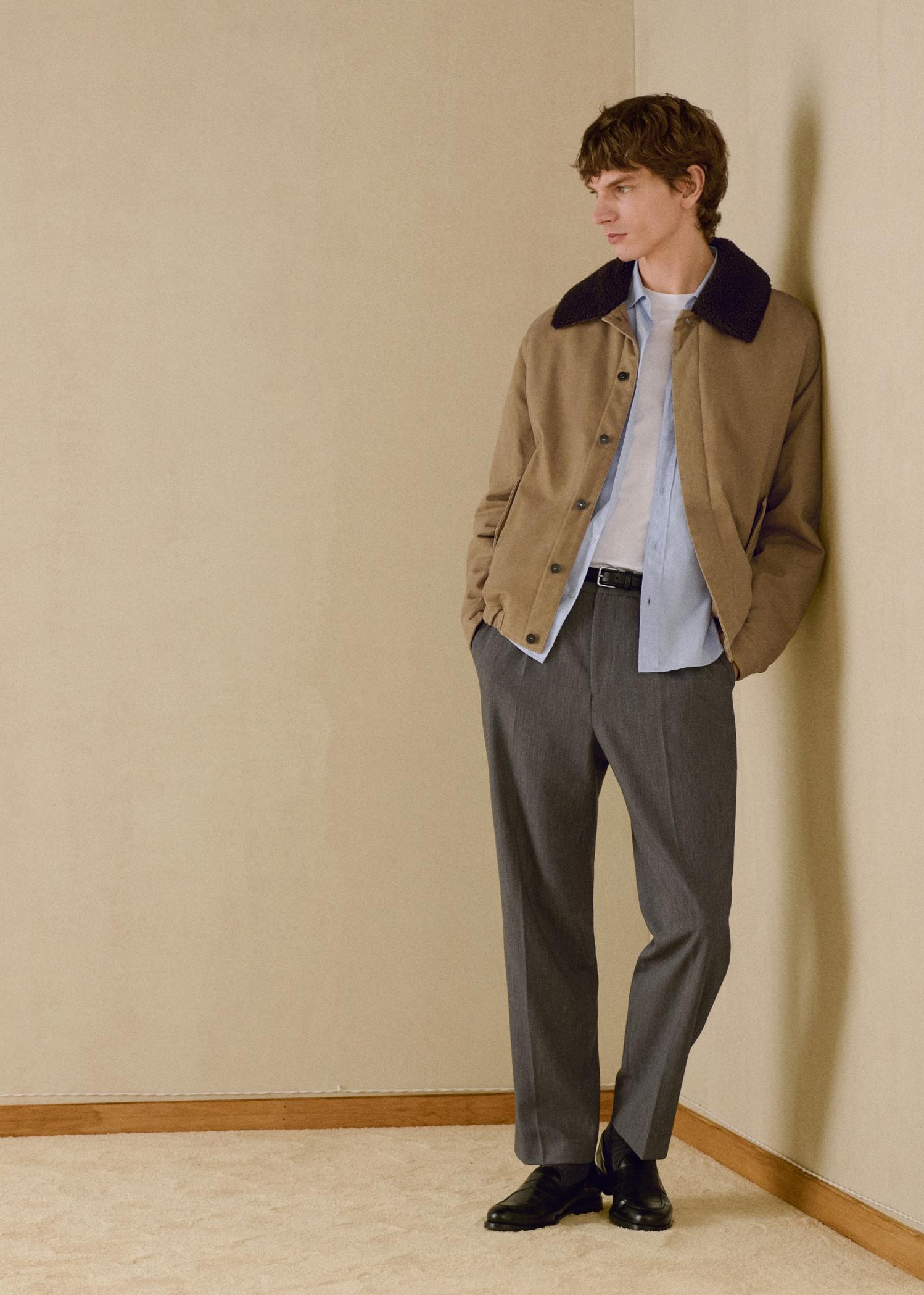 Straight-fit pleated pants - Men | MANGO USA Product Image