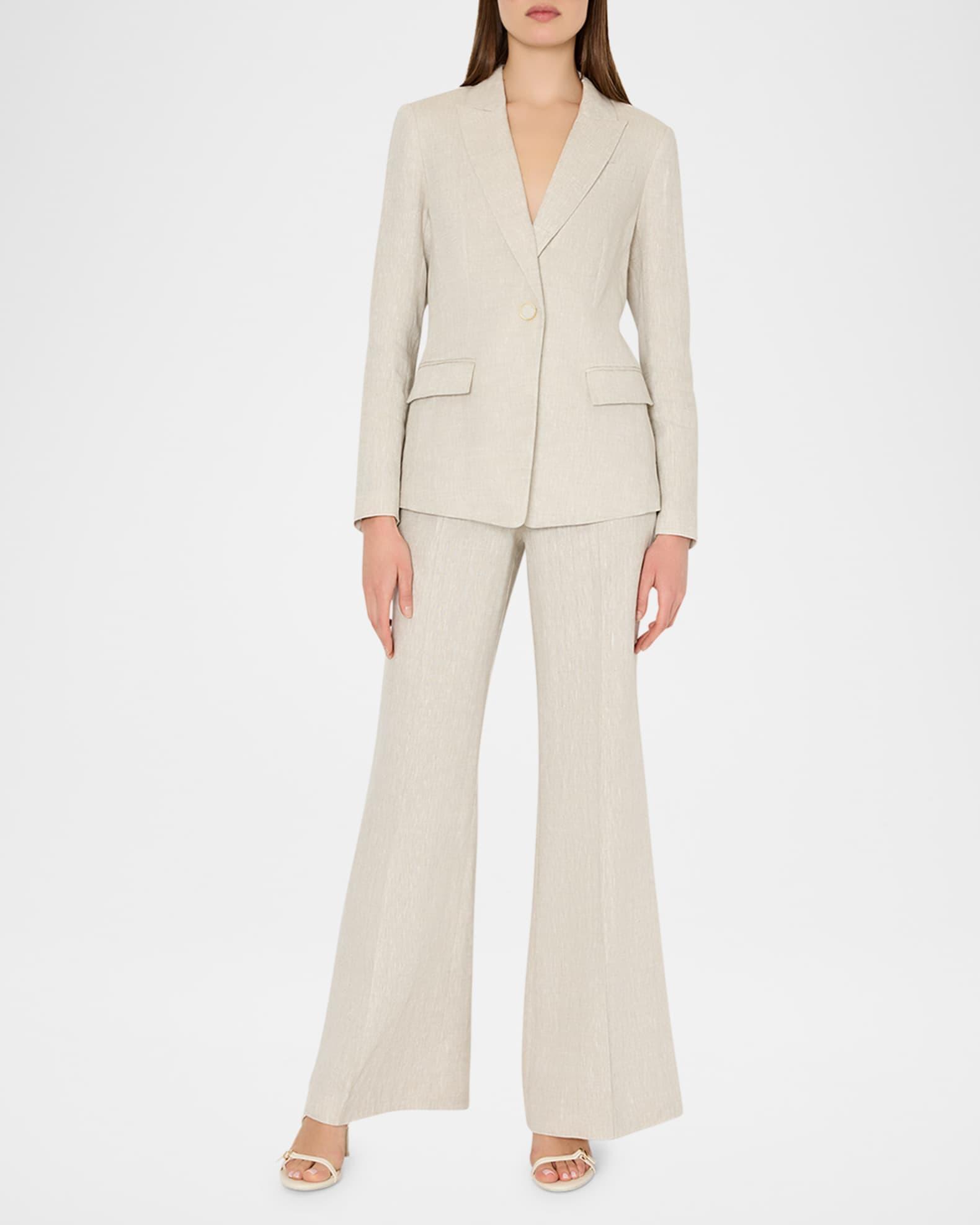 Alexa Single-Button Linen Blend Blazer Product Image