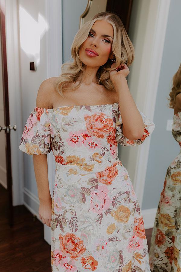Tea Garden Chic Floral Midi Dress Product Image
