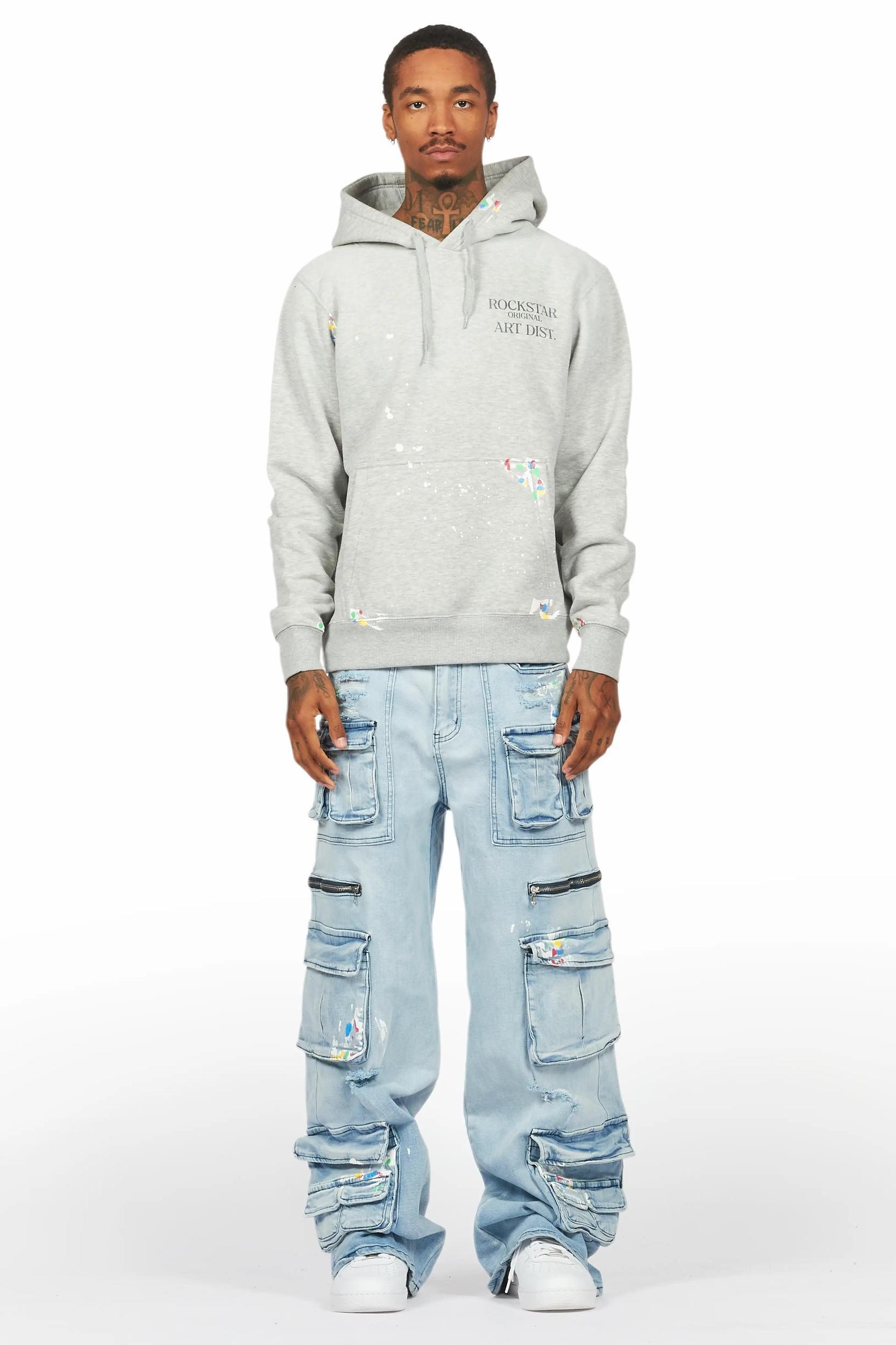 Art Dist Grey/Blue Hoodie/Baggy Fit Jean Bundle Male Product Image