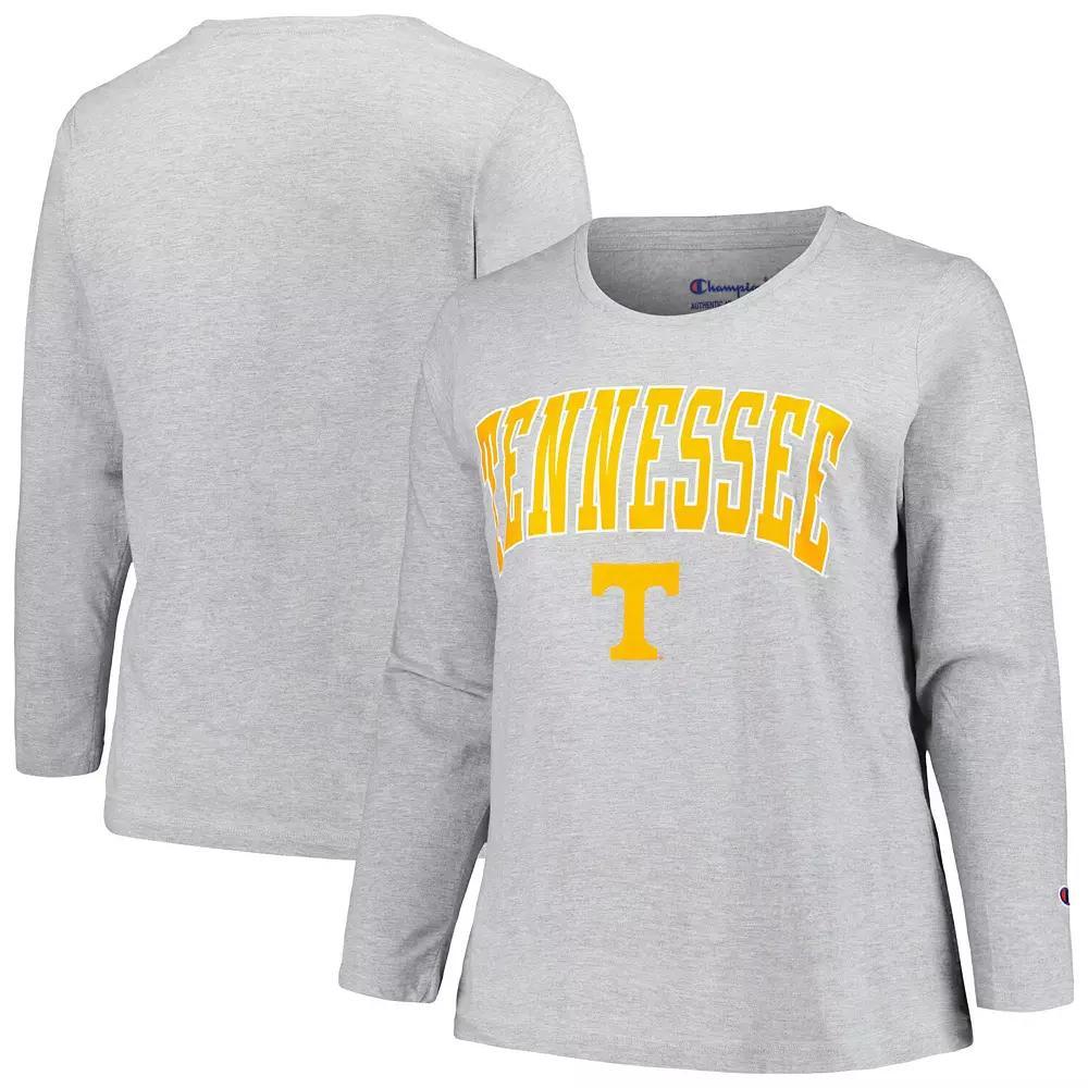 Women's Profile Gray Tennessee Volunteers Plus Size Arch Over Logo Scoop Neck Long Sleeve T-Shirt, Size: 2XL, Grey Product Image