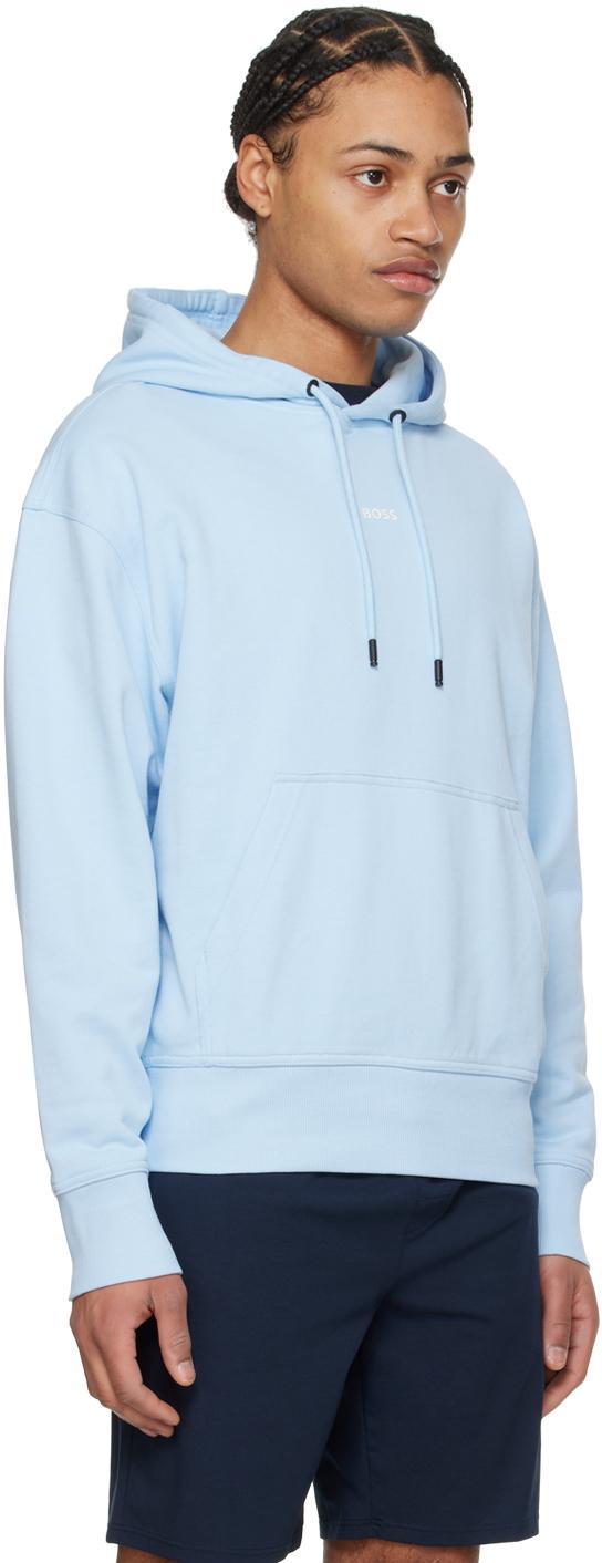 HUGO BOSS Blue Contrast Hoodie In 460-open Blue Product Image