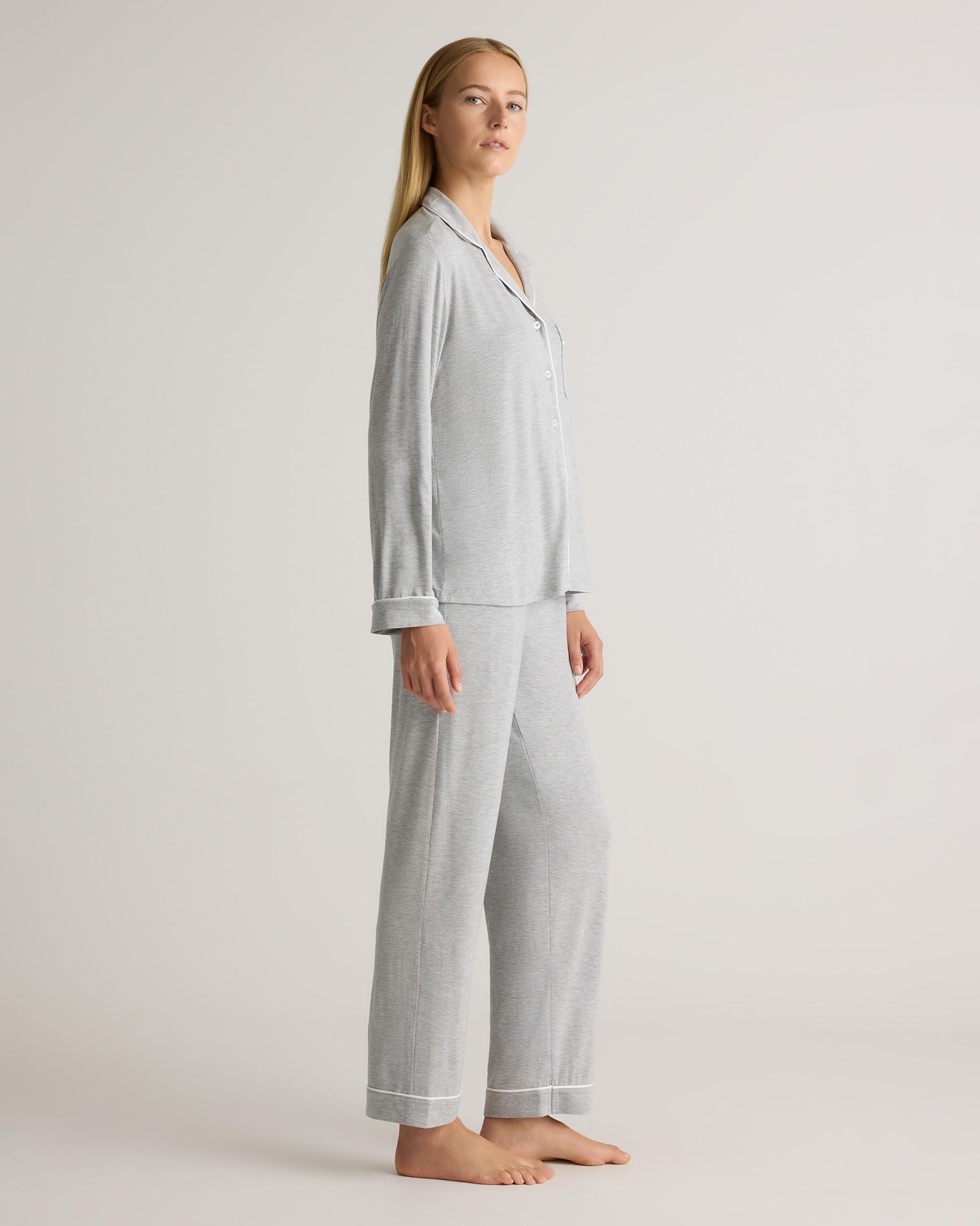 Quince | Women's Bamboo Jersey Long Sleeve Pajama Set Size XS Product Image