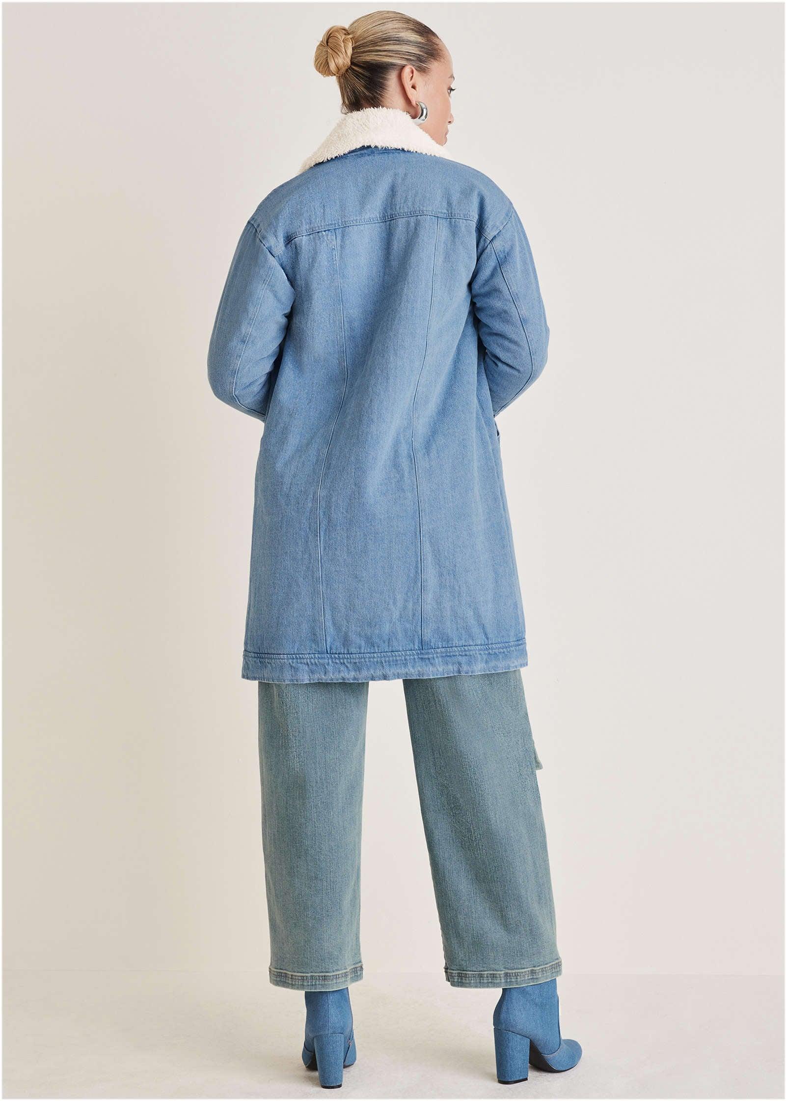 Denim Sherpa Jacket  - Medium Wash Product Image