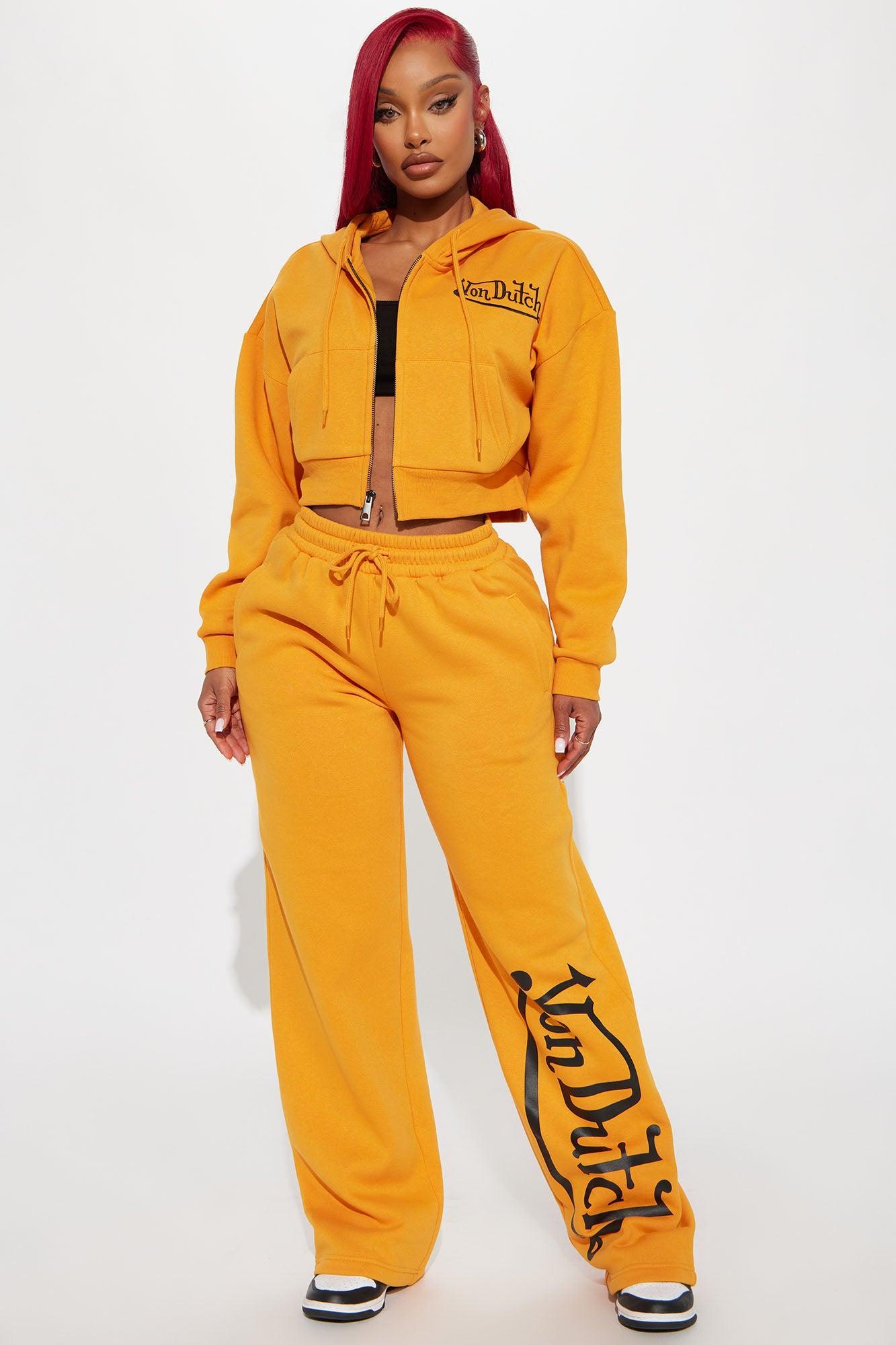Von Dutch Wide Leg Pant - Orange Product Image
