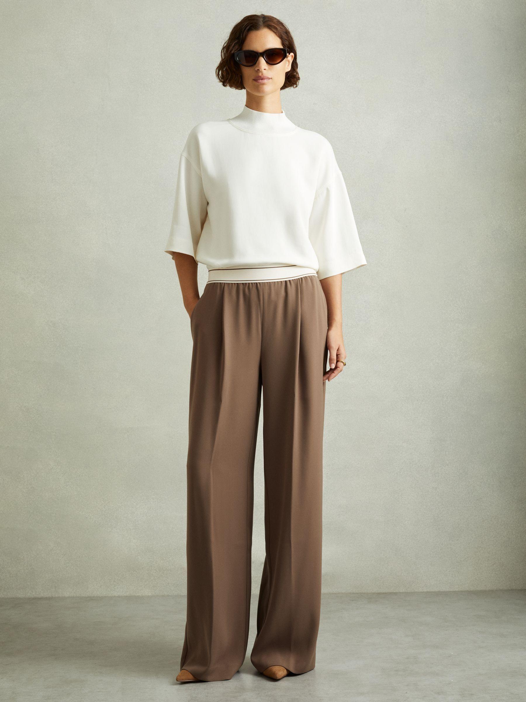 Petite Linen Belted Sleeveless Midi Dress in Neutral Product Image