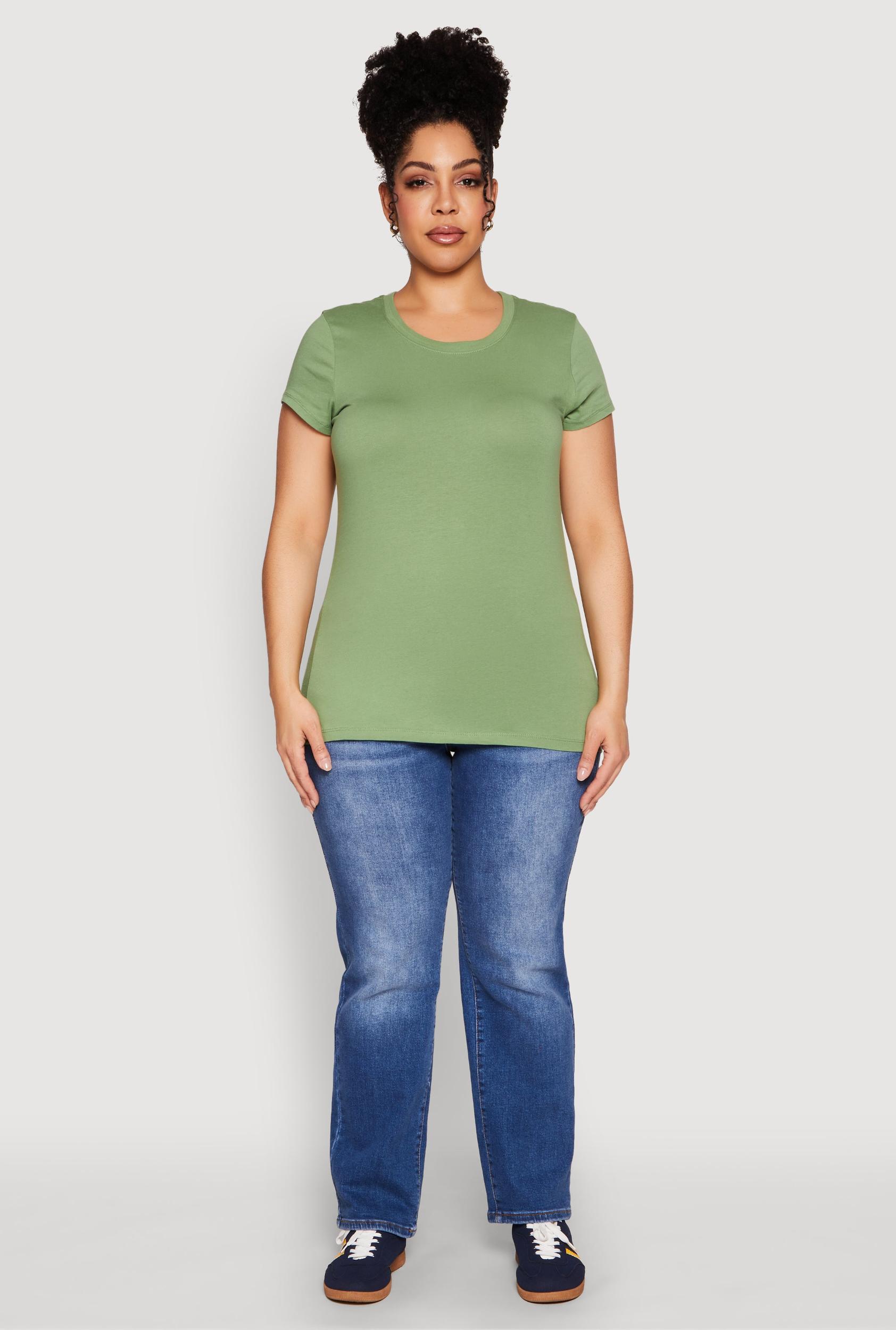Womens Plus Size Basic Crew Neck Tee Product Image