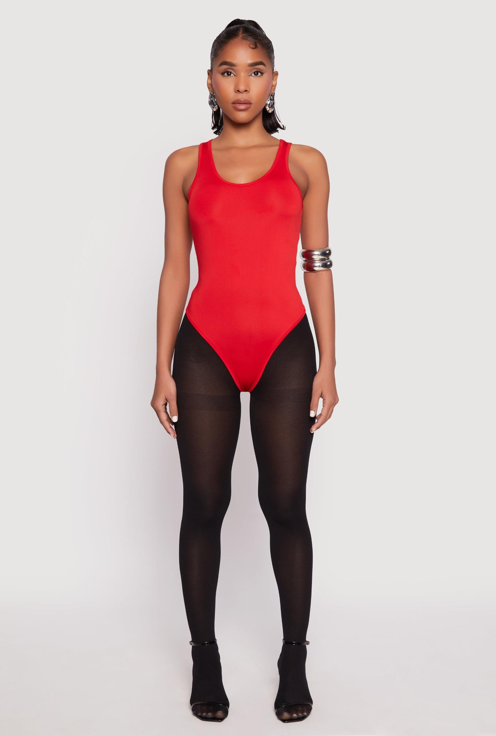 Womens Daisy Scoop Neck Thong Bodysuit Product Image