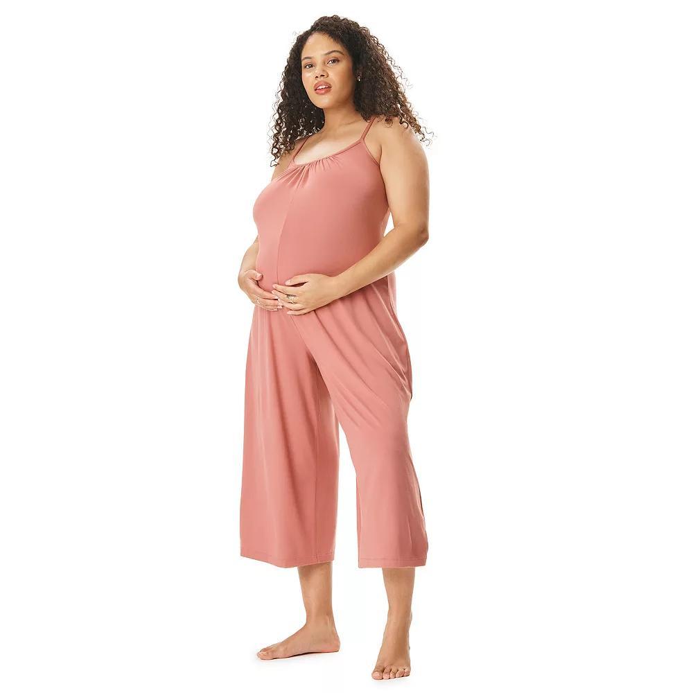 Maternity Motherhood Lounge Romper, Womens Pink Product Image