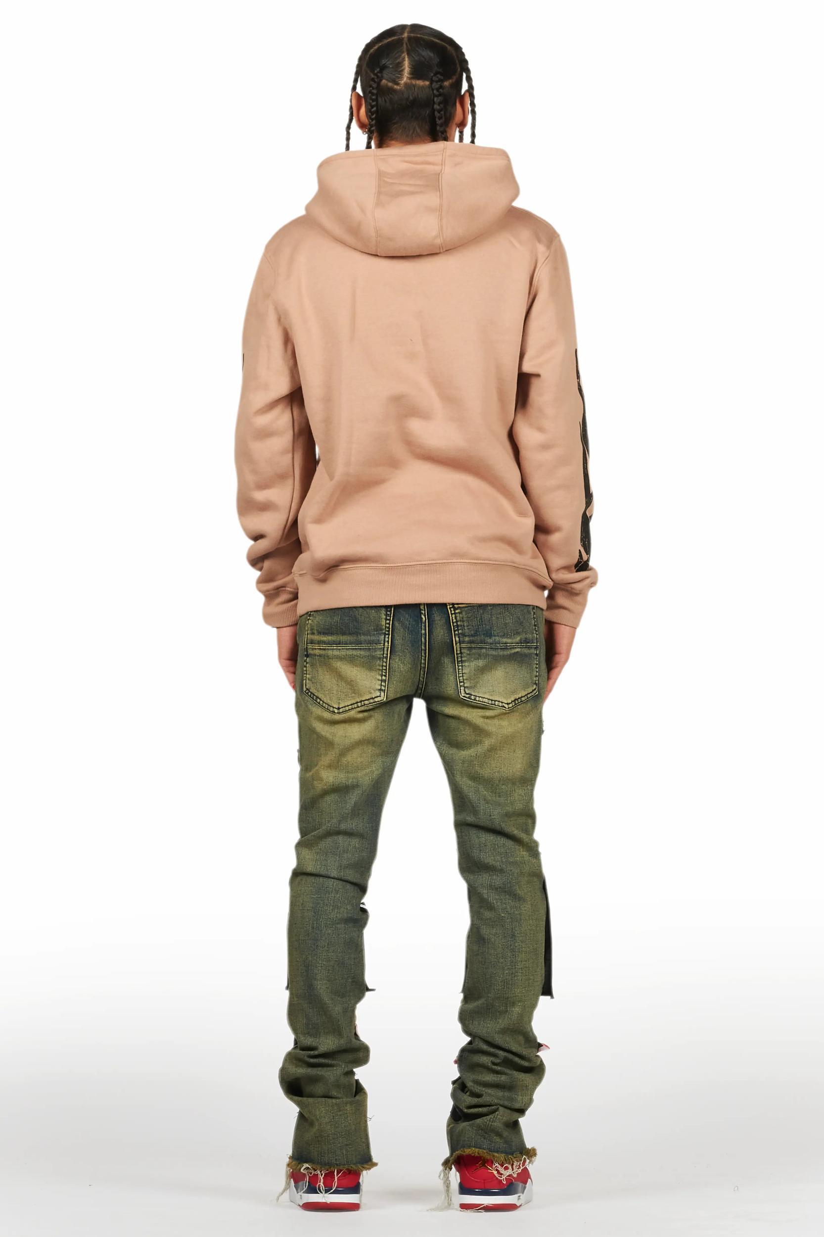 Vadim Blue Patchwork Stacked Flare Jean Male Product Image
