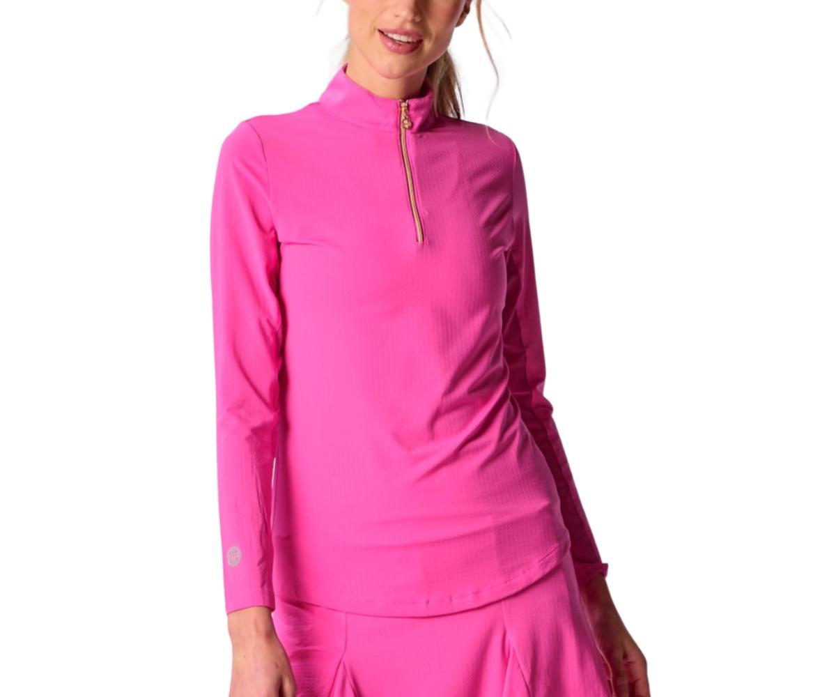 G Lifestyle Clothing Womens Long Sleeve Miock Neck Top Black Large Product Image