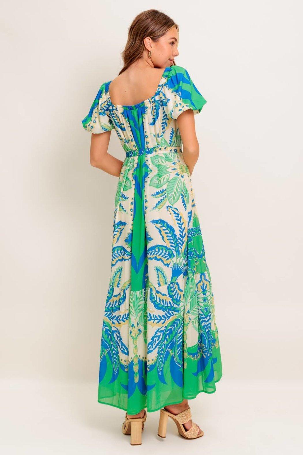Floral Bouquet Belted Dress Product Image