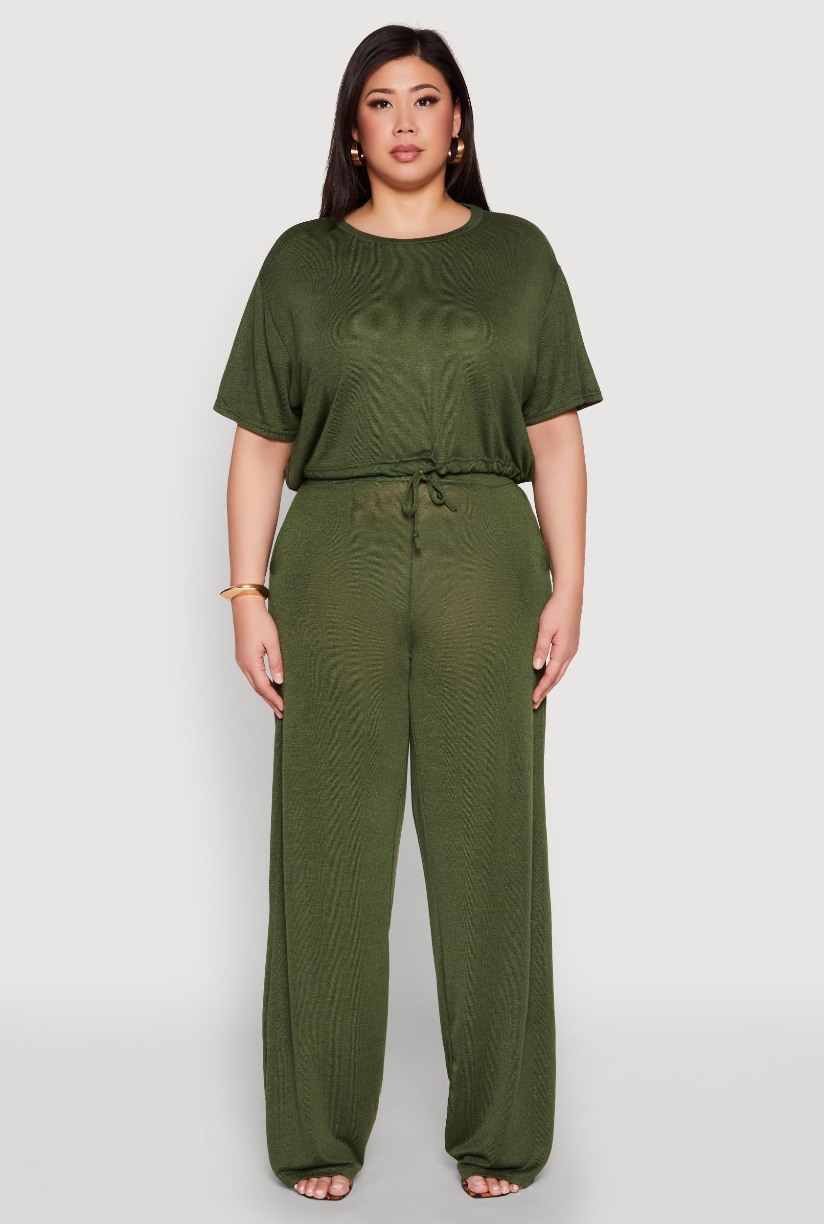 Womens Plus Size Daisy High Waisted Wide Leg Pants Product Image