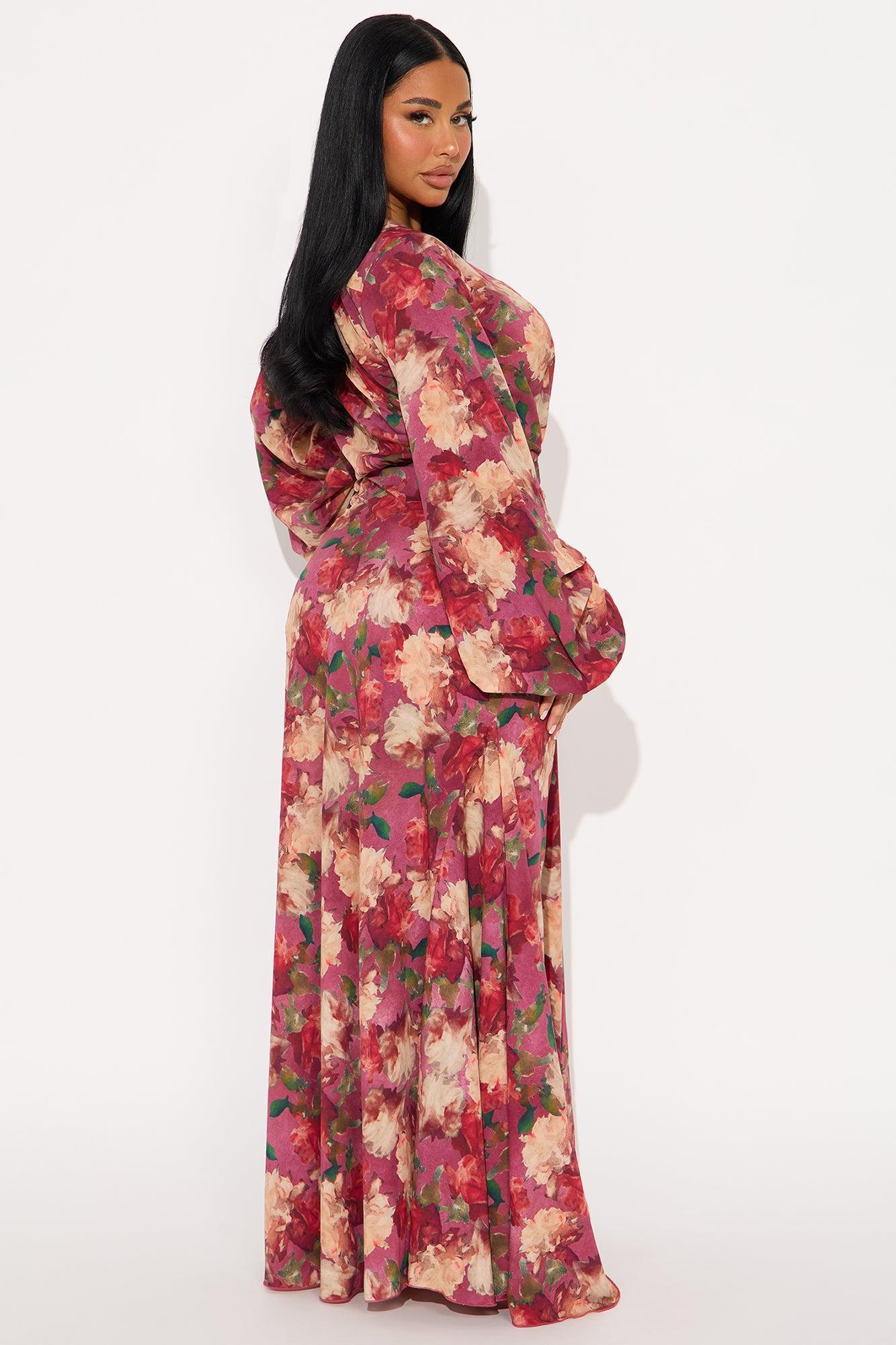 Rachelle Long Sleeve Maxi Dress - Mauve/combo Product Image