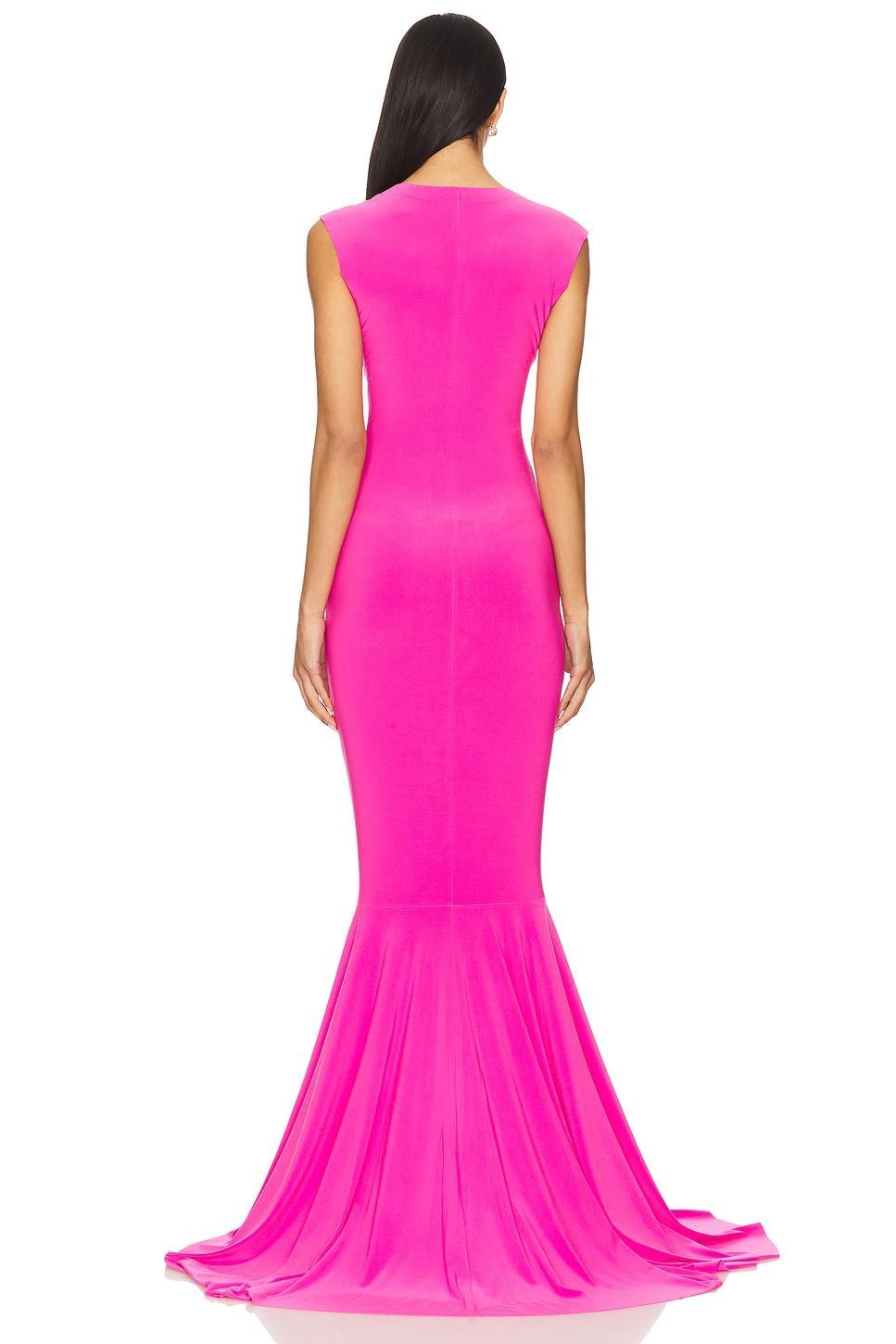 x REVOLVE Sleeveless Deep V Neck Shirred Front Fishtail Gown Norma Kamali Product Image