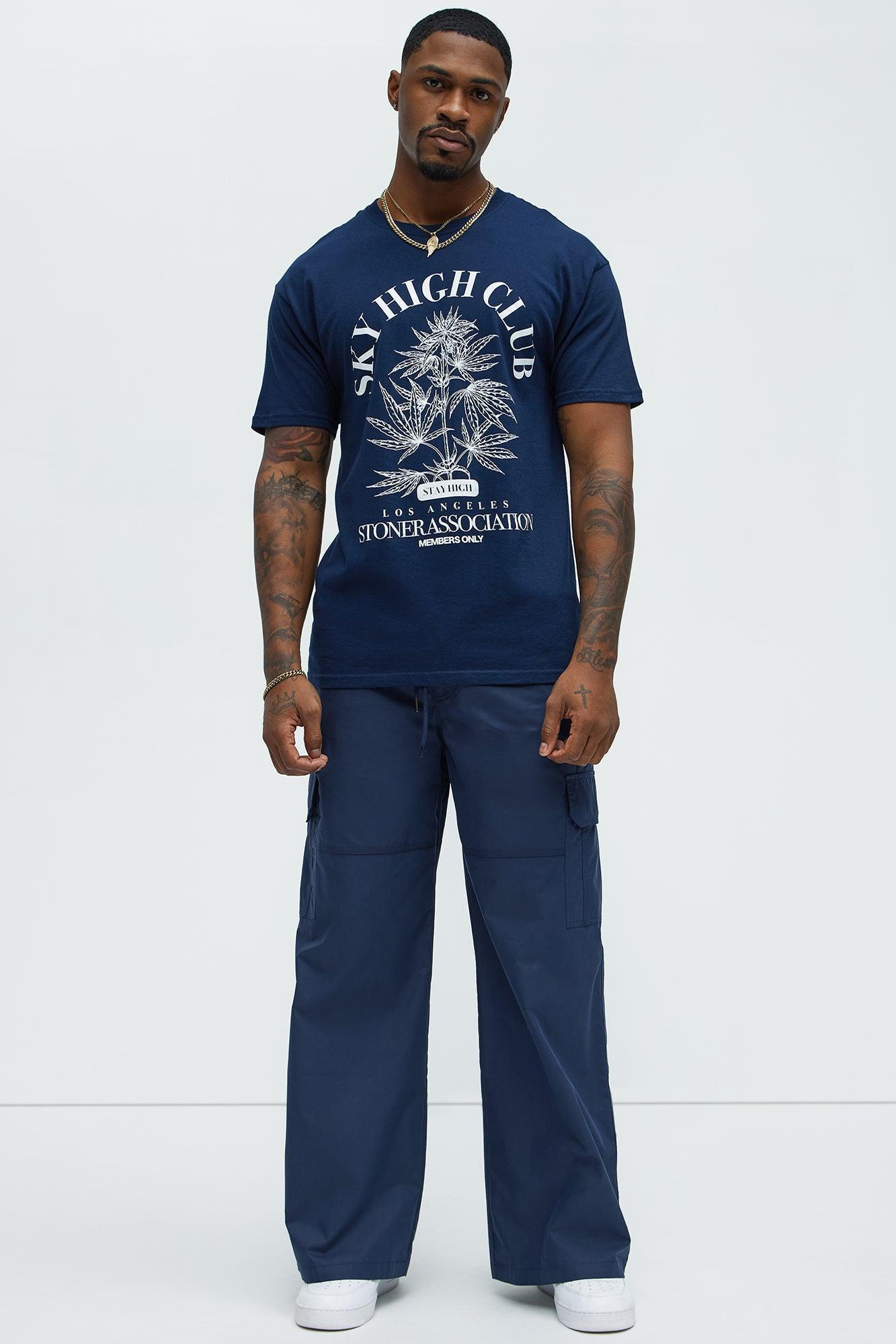 At The Time Baggy Cargo Pants - Navy Product Image