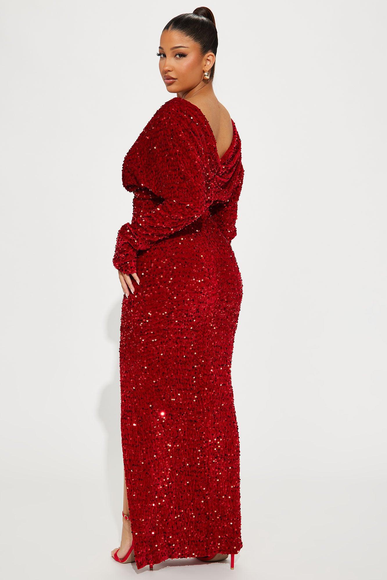 One And Only Sequin Gown - Red Product Image