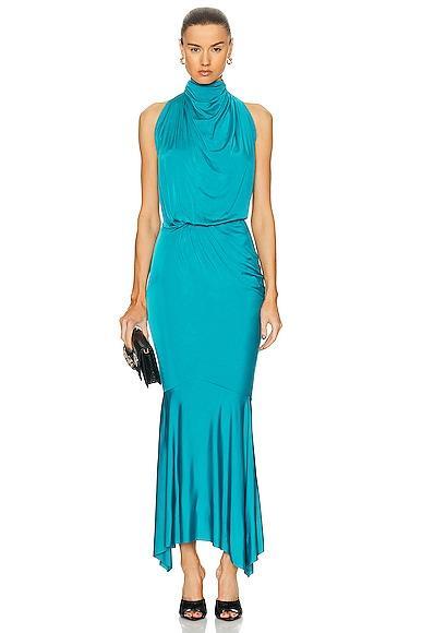 Alexandre Vauthier Maxi Dress in Teal Product Image