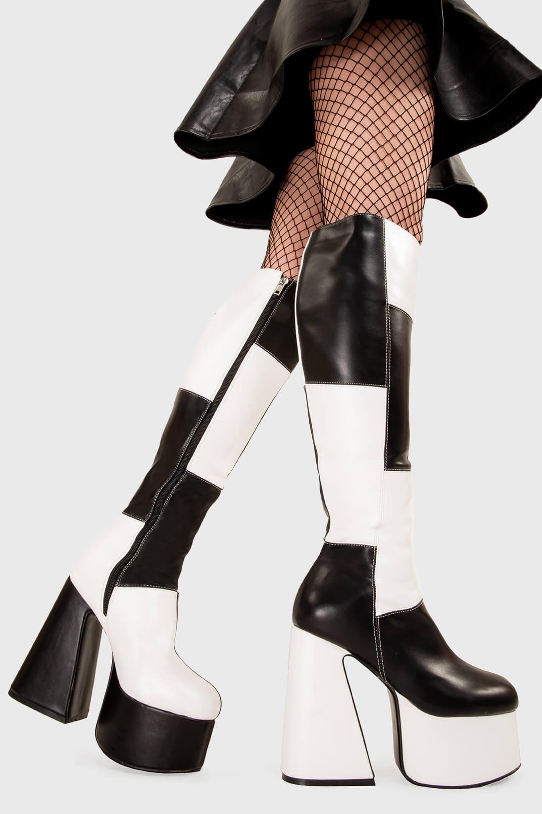 Runway Platform Knee High Boots Product Image