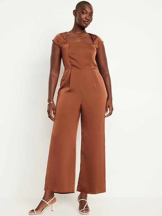 Fit &amp; Flare Satin Jumpsuit Product Image