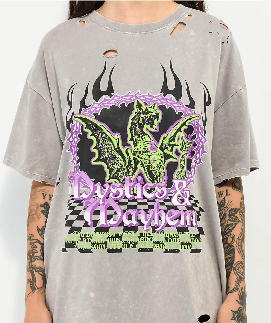Vitriol Augustine Mystics Grey Boyfriend T-Shirt Product Image