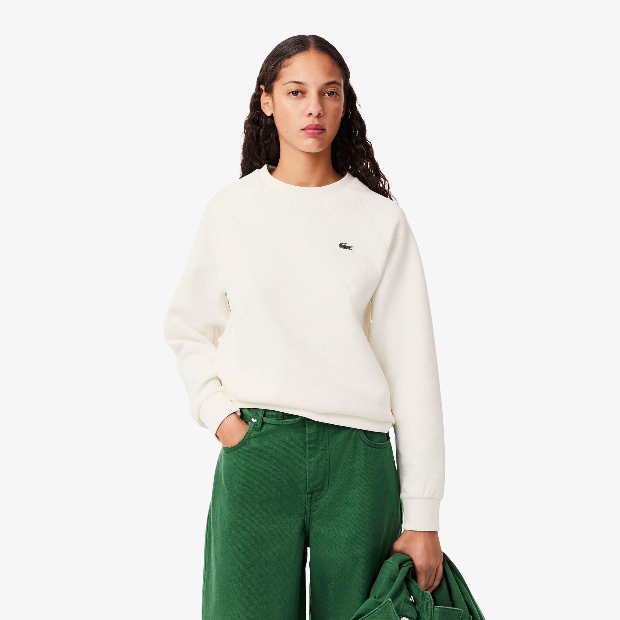 Women's Crew Neck Piqué Sweatshirt Product Image