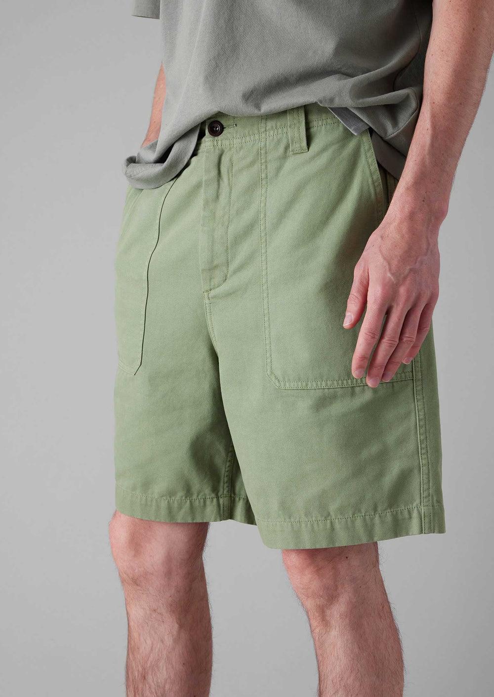 Cotton Canvas Shorts | Light Sage Product Image