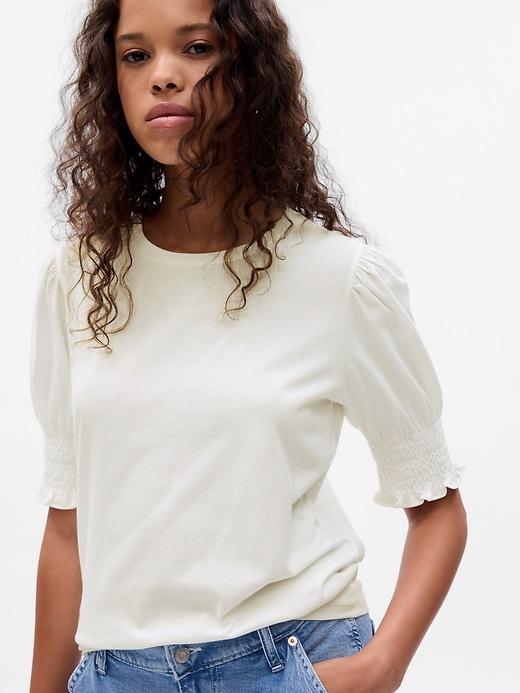 Organic Cotton Vintage Puff Sleeve T-Shirt Product Image