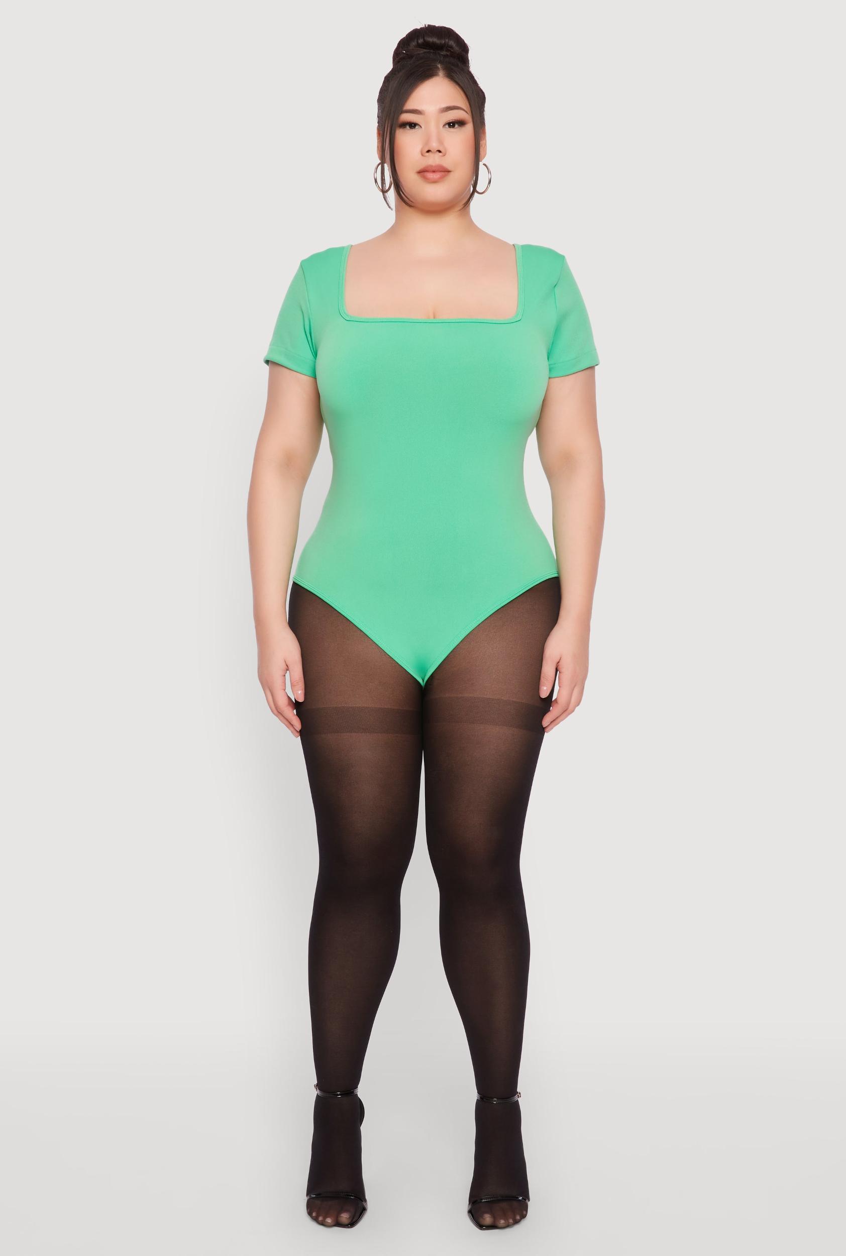 Womens Plus Size Seamless Square Neck Bodysuit Product Image