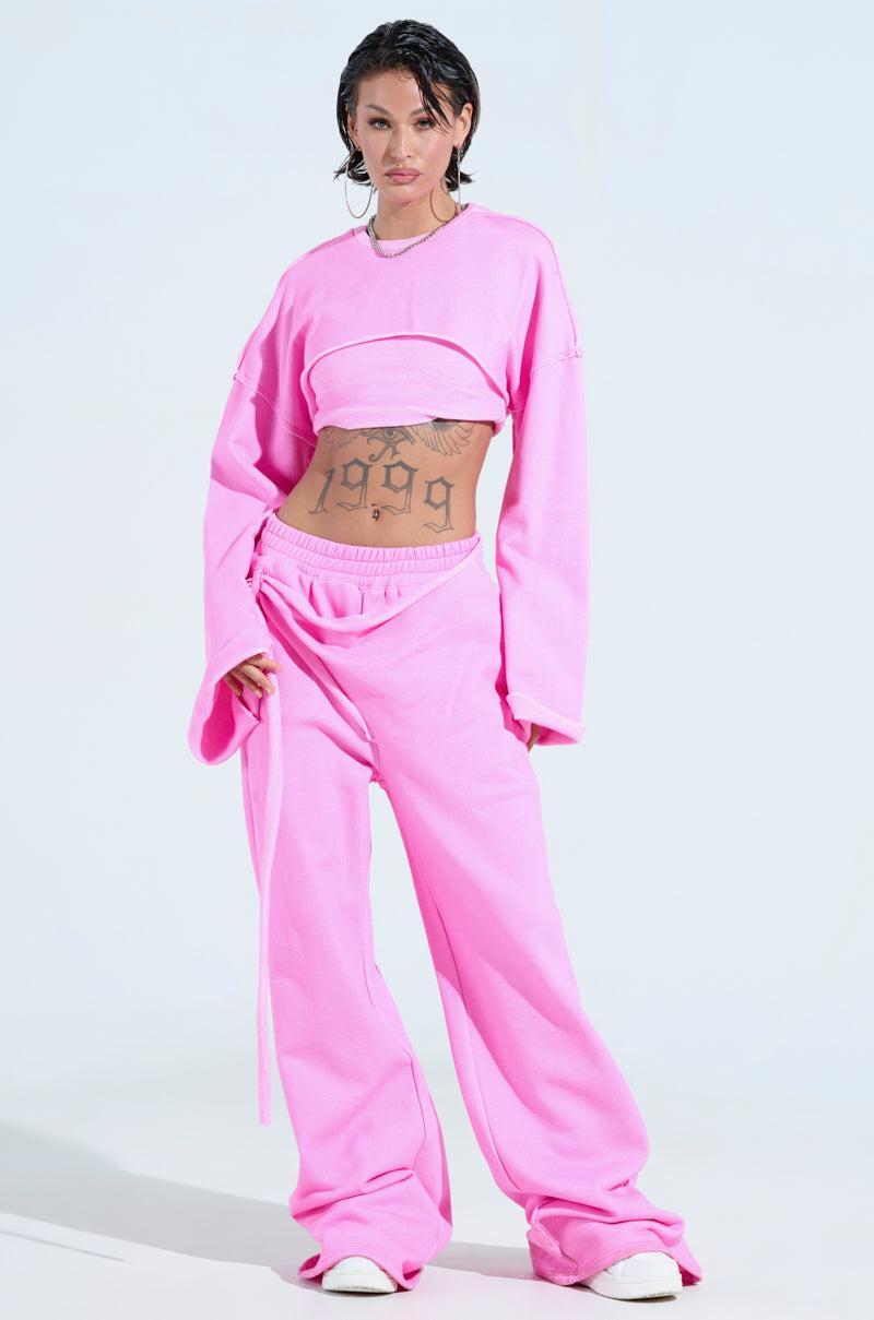 ISSA DOUBLE LAYER CROP SWEATSHIRT Product Image