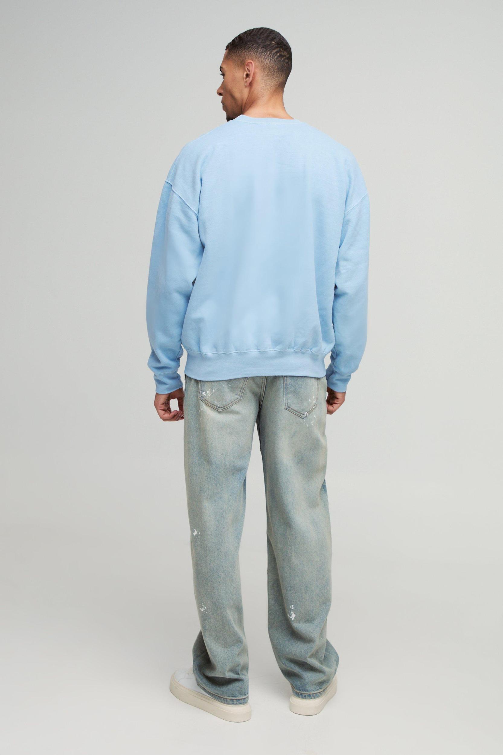 Oversized LA Abstract Graphic Washed Sweatshirt | boohooMAN USA Product Image